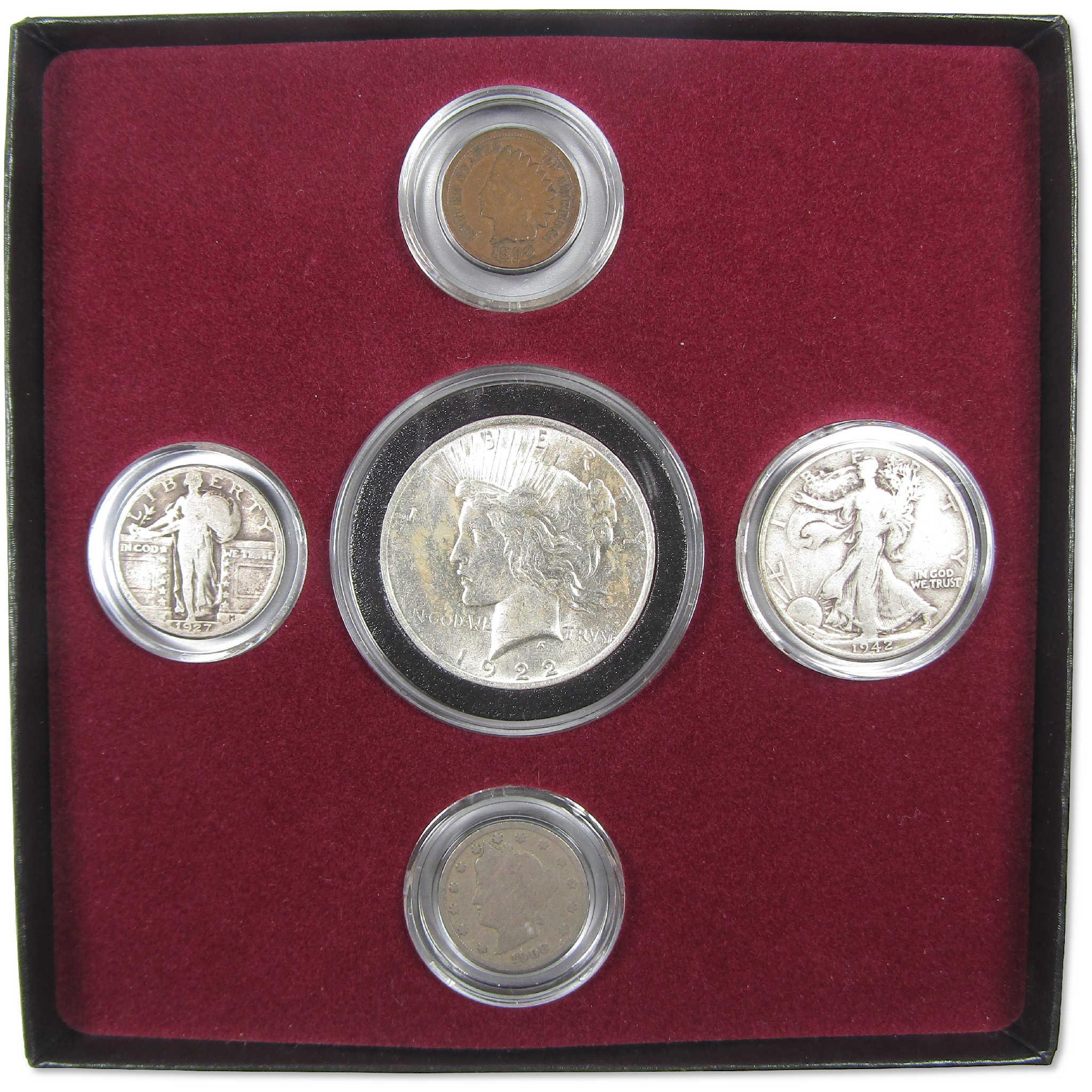Phases Of Liberty U.S. Coinage Circulated 5 Coin Set COA