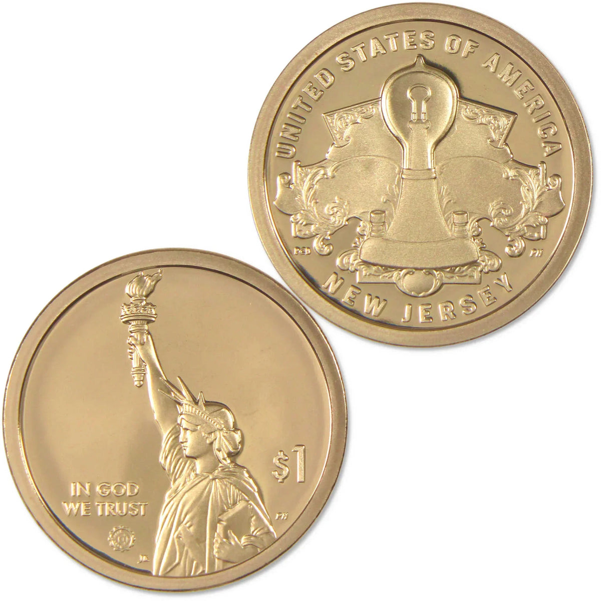 2019 S New Jersey Light Bulb American Innovation Dollar Proof $1 Coin