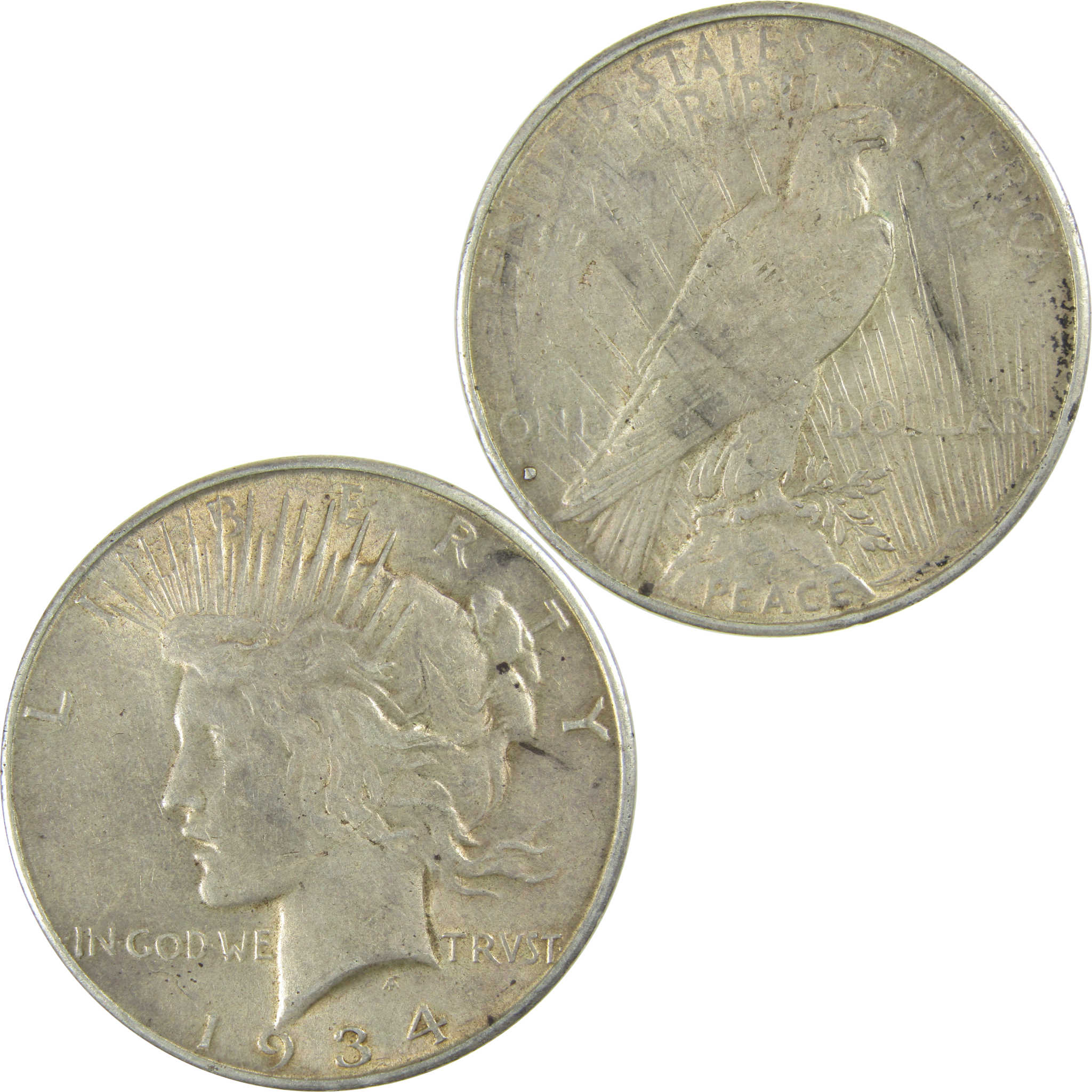 1934 D Peace Silver Dollar AU About Uncirculated $1 Coin SKU:I27487