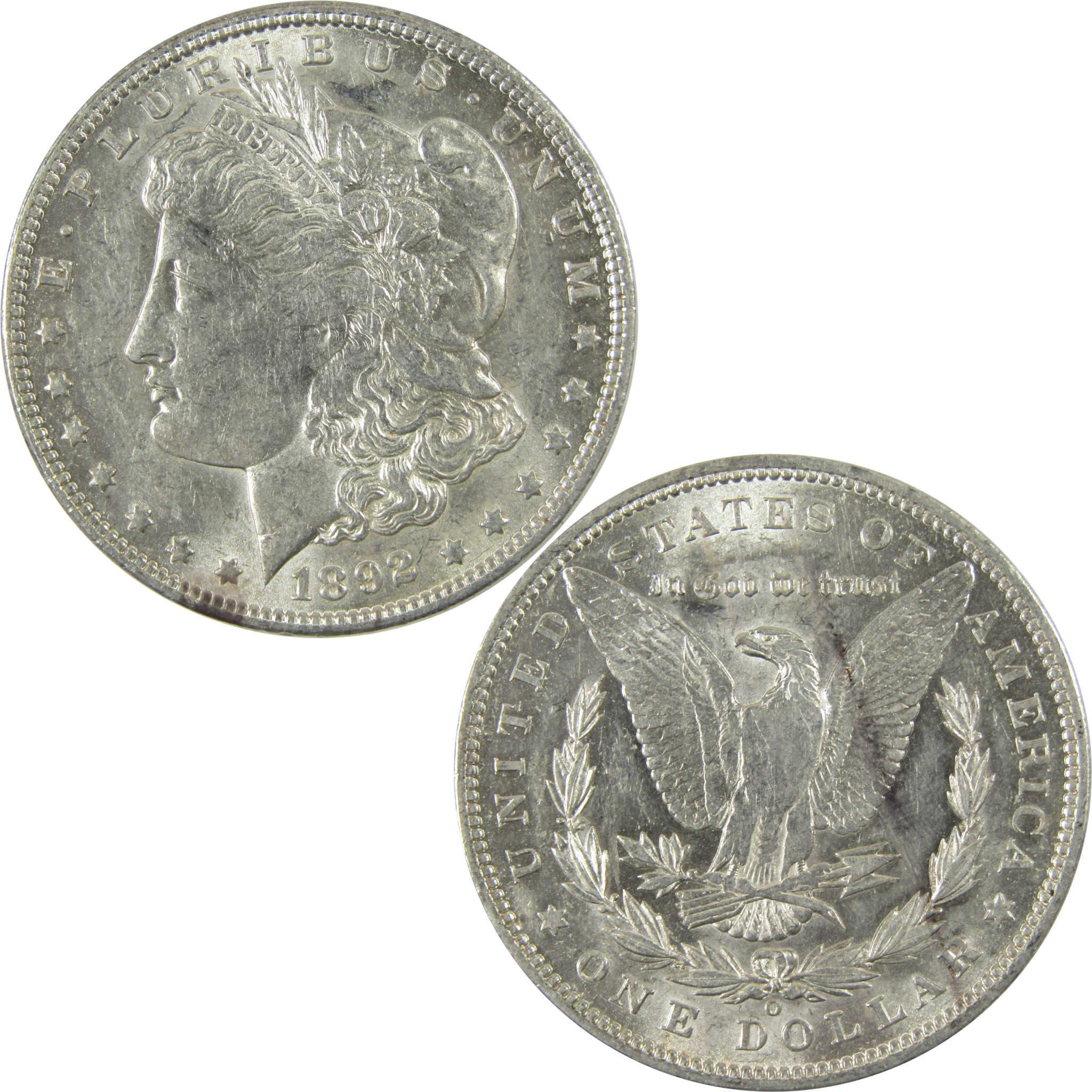 1892 O Morgan Silver Dollar AU About Uncirculated $1 Coin SKU:CP484 - Morgan coin - Morgan silver dollar - Morgan silver dollar for sale - Profile Coins & Collectibles