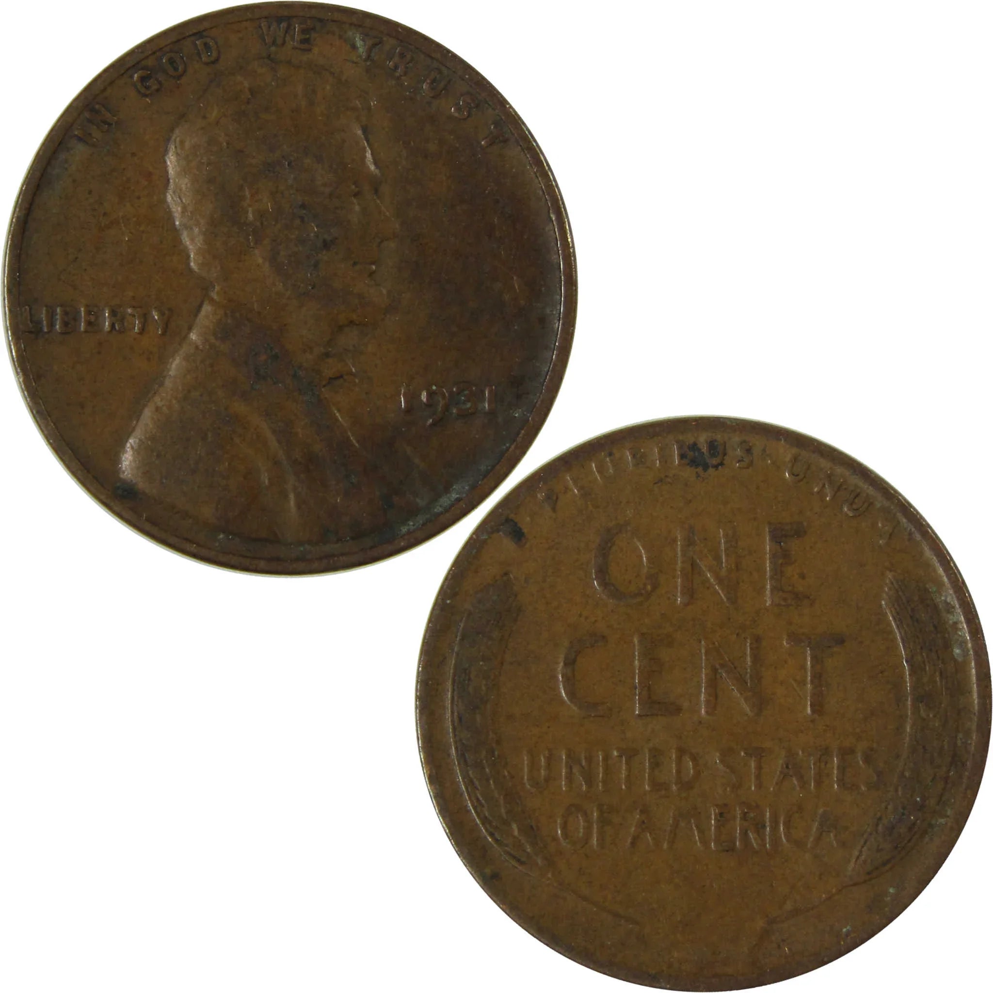1931 Lincoln Wheat Cent F Fine Penny 1c Coin Collectible SKU:I26762