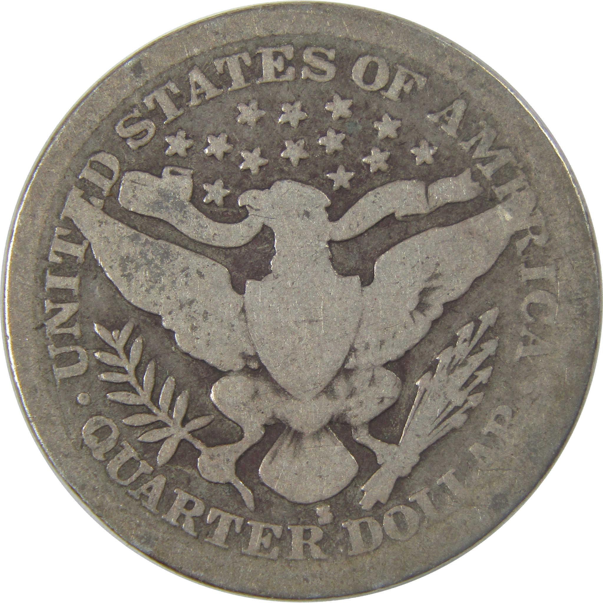 1899 S Barber Silver Quarter Circulated 25c Coin Collectible