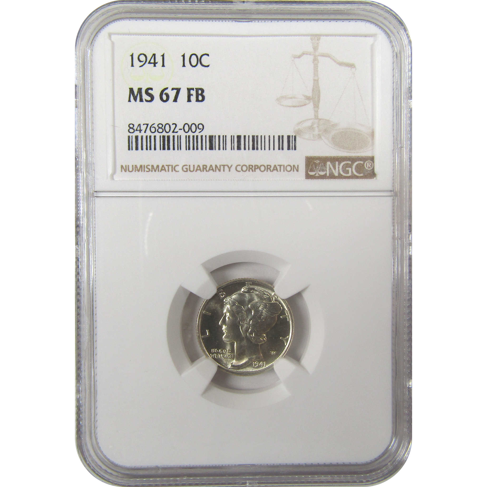 1941 Mercury Silver Dime MS 67 FB NGC Uncirculated 10c Coin SKU:I23394