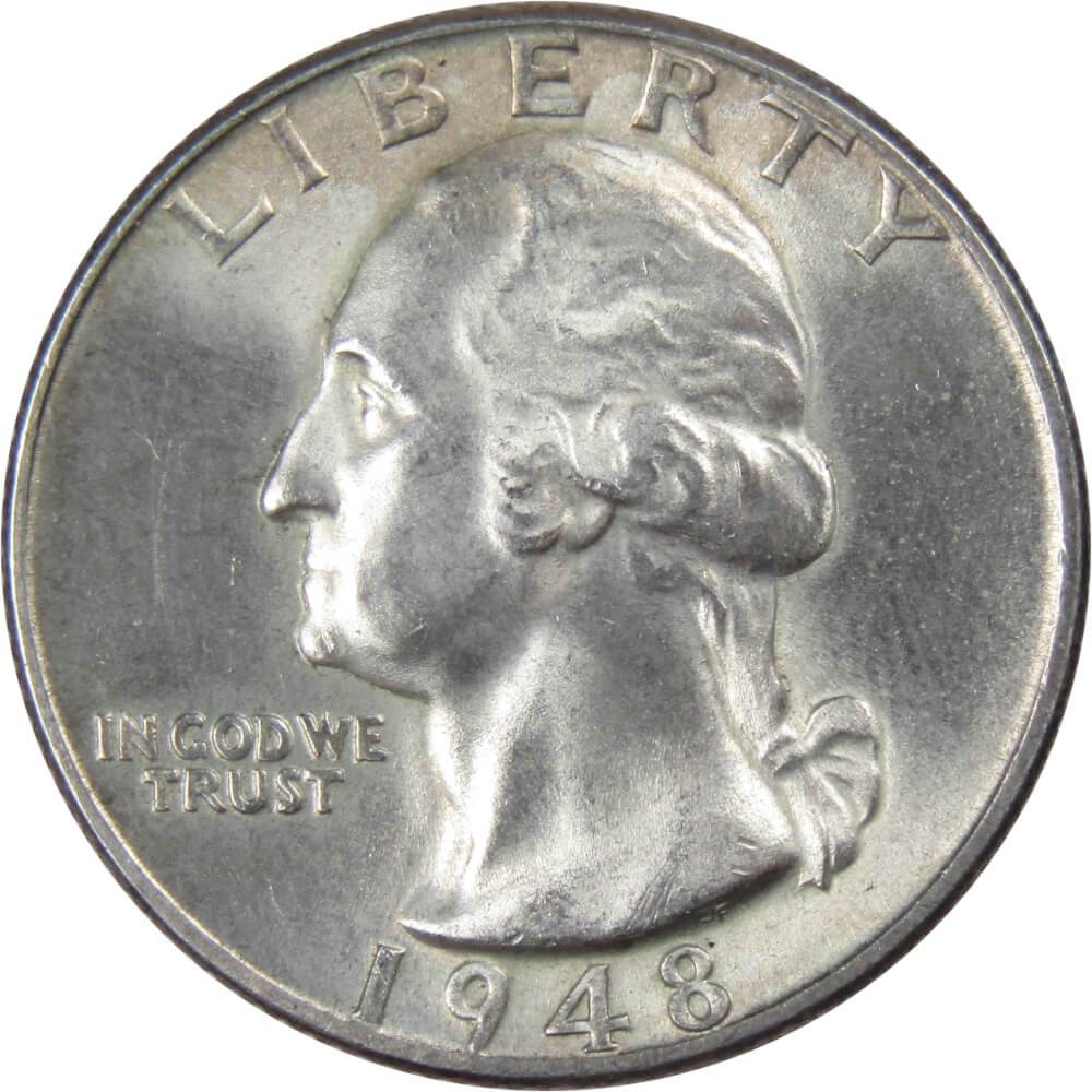 1948 Washington Quarter AU About Uncirculated Silver 25c Coin
