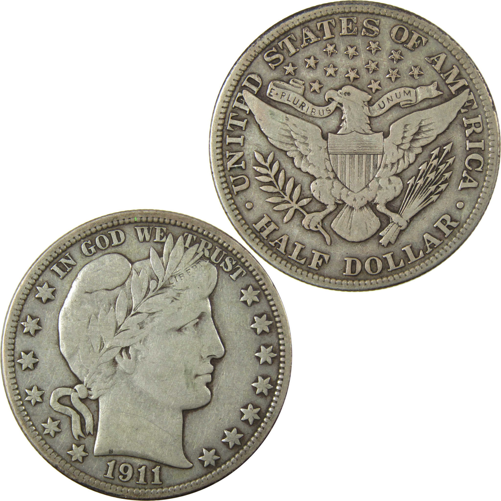 1911 Barber Silver Half Dollar VF Very Fine 50c Coin SKU:I27100