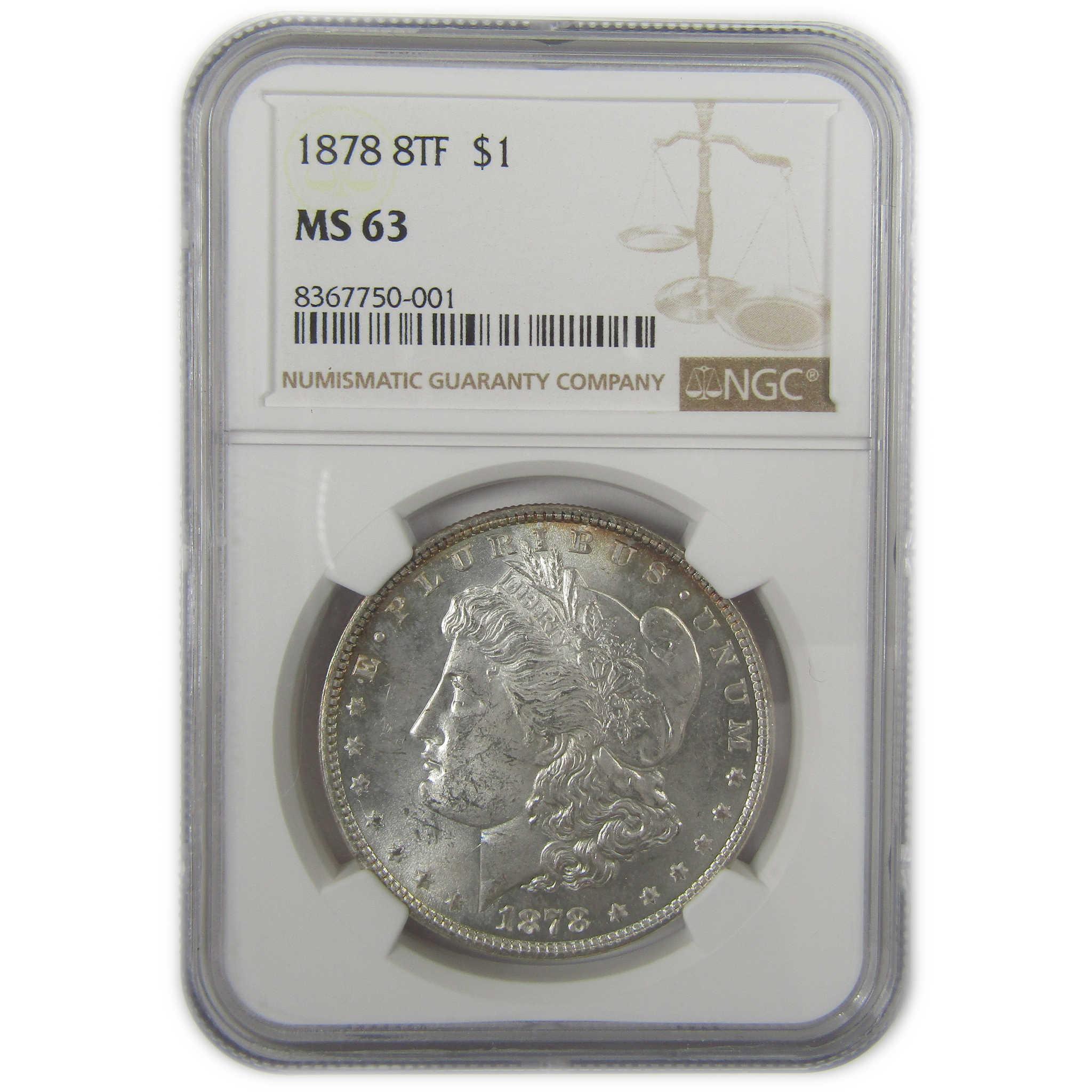 1878 8TF Morgan Dollar MS 63 NGC Silver Uncirculated SKU:I20012 - Morgan coin - Morgan silver dollar - Morgan silver dollar for sale - Profile Coins & Collectibles