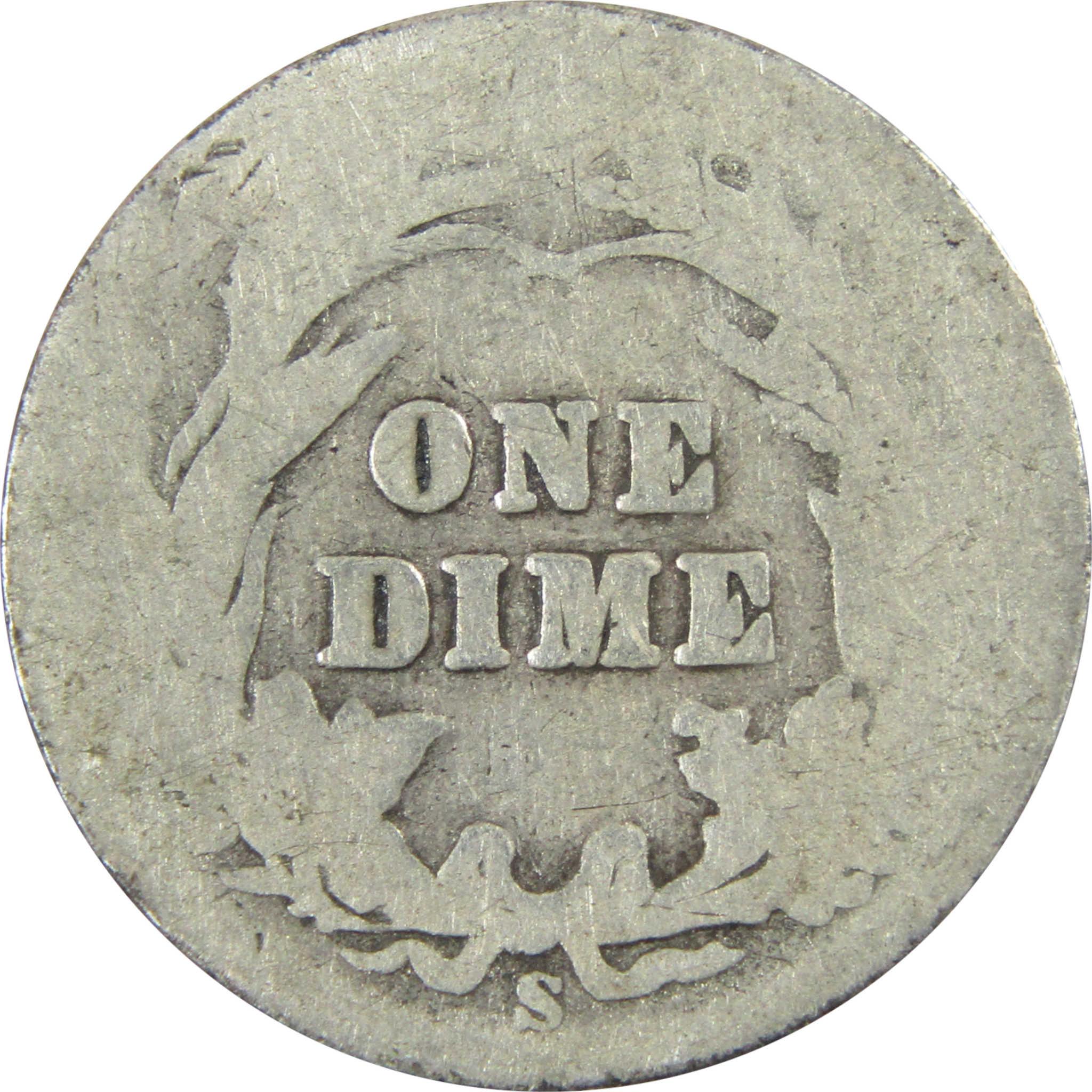 1909 S Barber Silver Dime AG About Good 10c Coin Collectible SKU:CP711