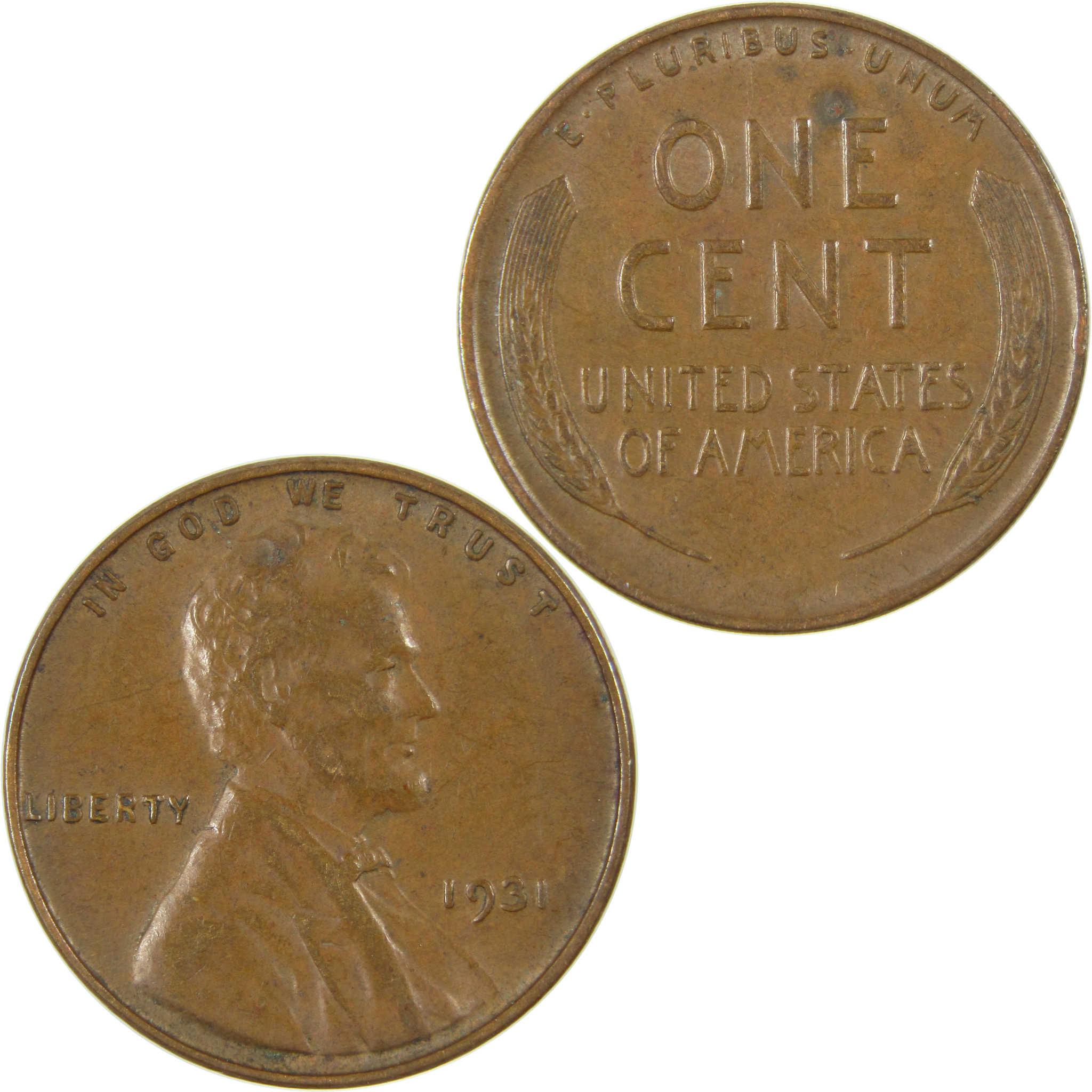 1931 Lincoln Wheat Cent XF EF Extremely Fine Penny 1c Coin SKU:I27289