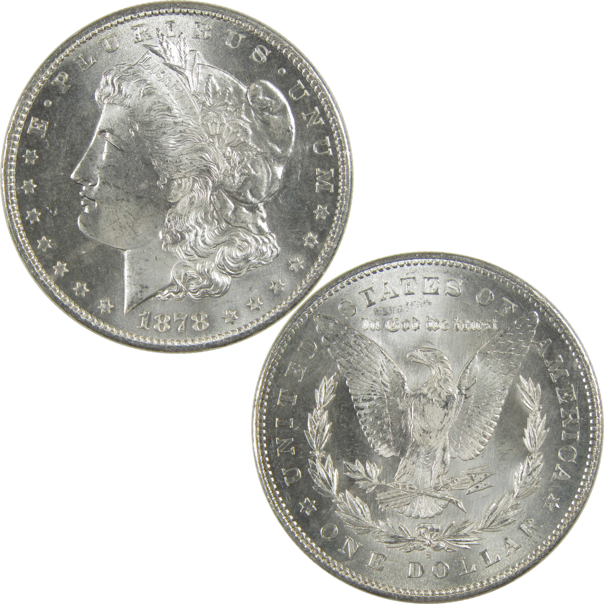 1878 S Morgan Dollar BU Gem Uncirculated Silver $1 Coin - Morgan coin - Morgan silver dollar - Morgan silver dollar for sale - Profile Coins & Collectibles