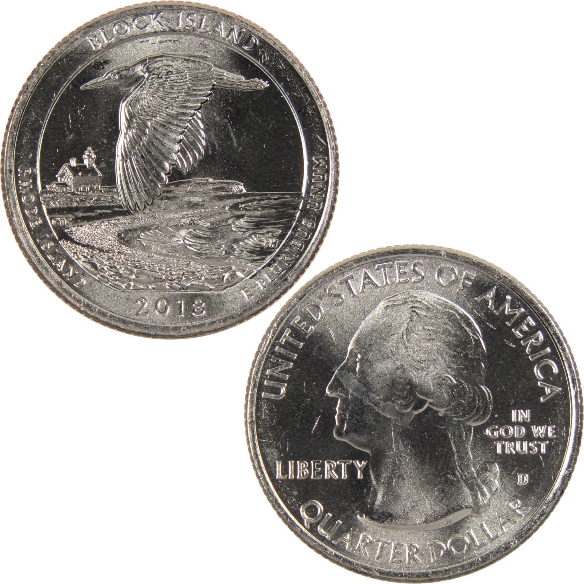 2018 D Block Island NWR National Park Quarter BU Uncirculated Clad