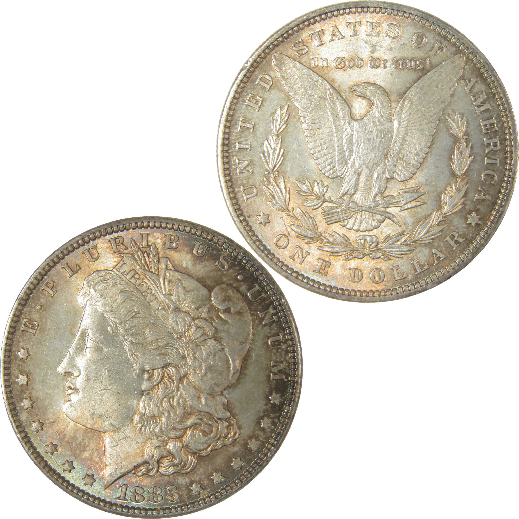 1883 Morgan Dollar Uncirculated Silver $1 Coin Toned SKU:I22546