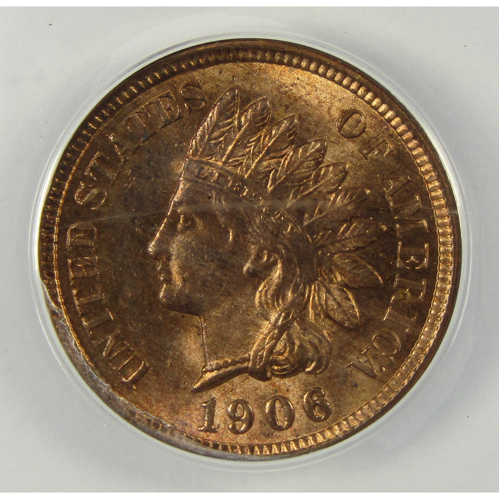 1906 Indian Head Cent MS 63 RB ANACS Uncirculated Penny SKU:I28415