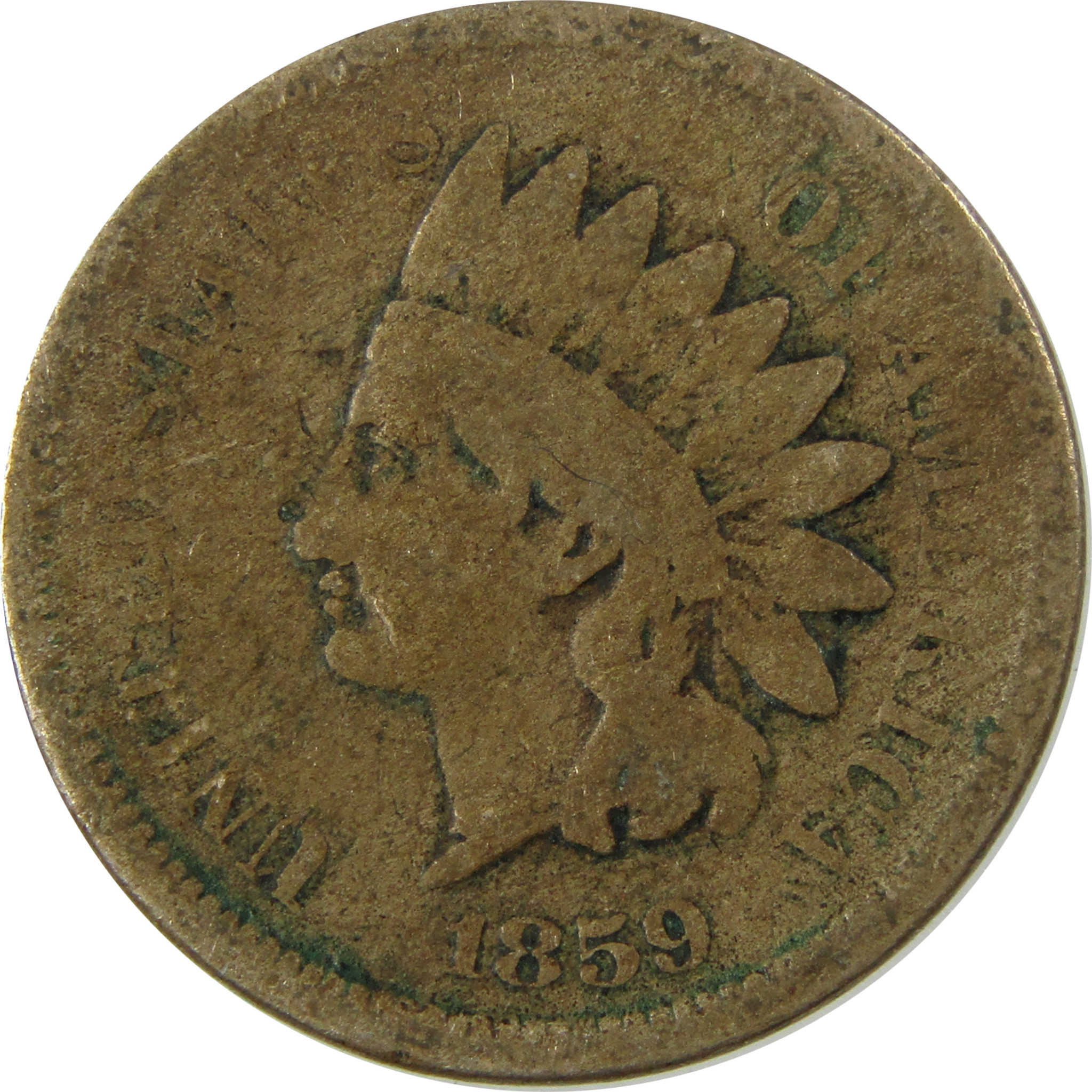 1859 Indian Head Cent G Good Penny 1c Coin SKU:CP1298