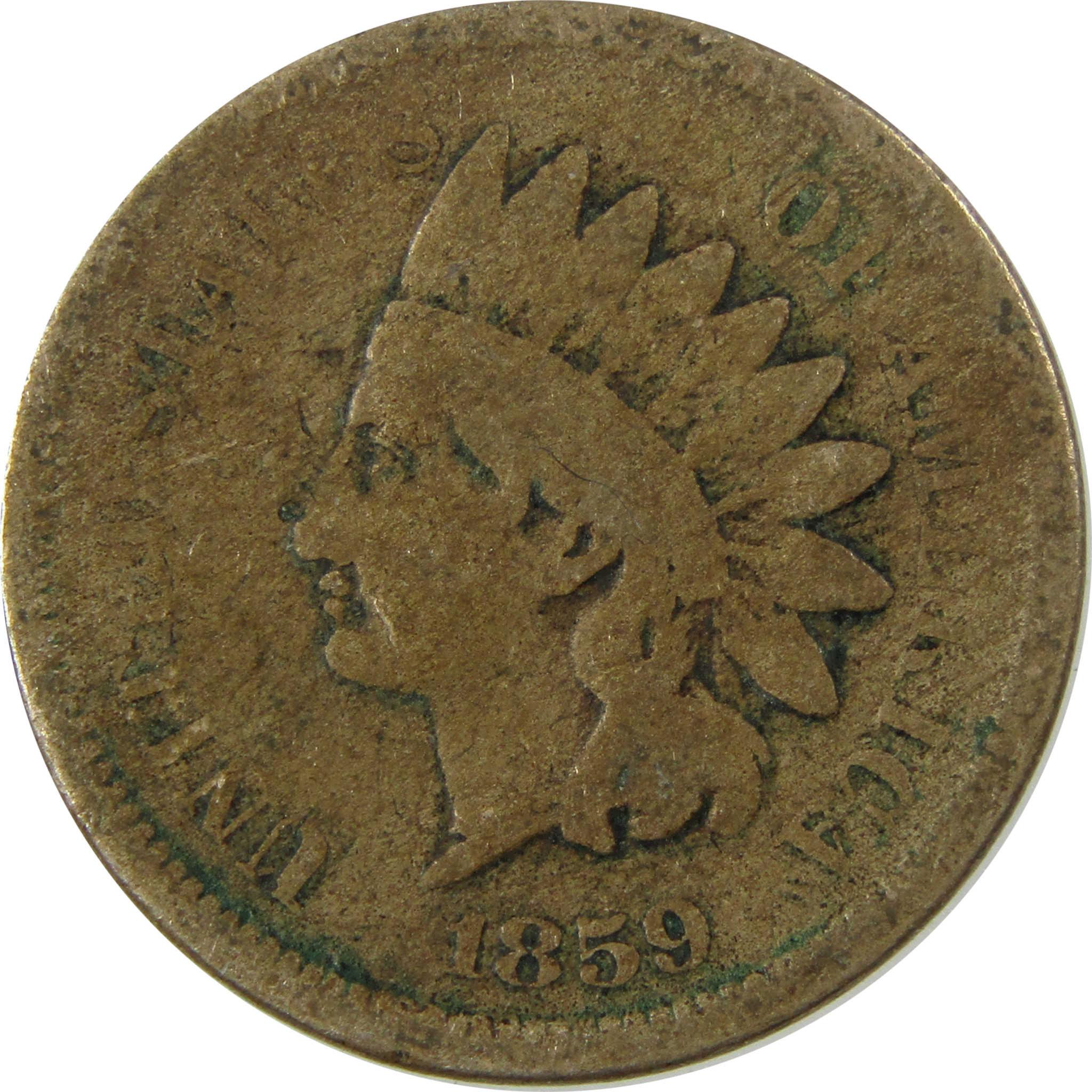 1859 Indian Head Cent G Good Penny 1c Coin SKU:CP1298