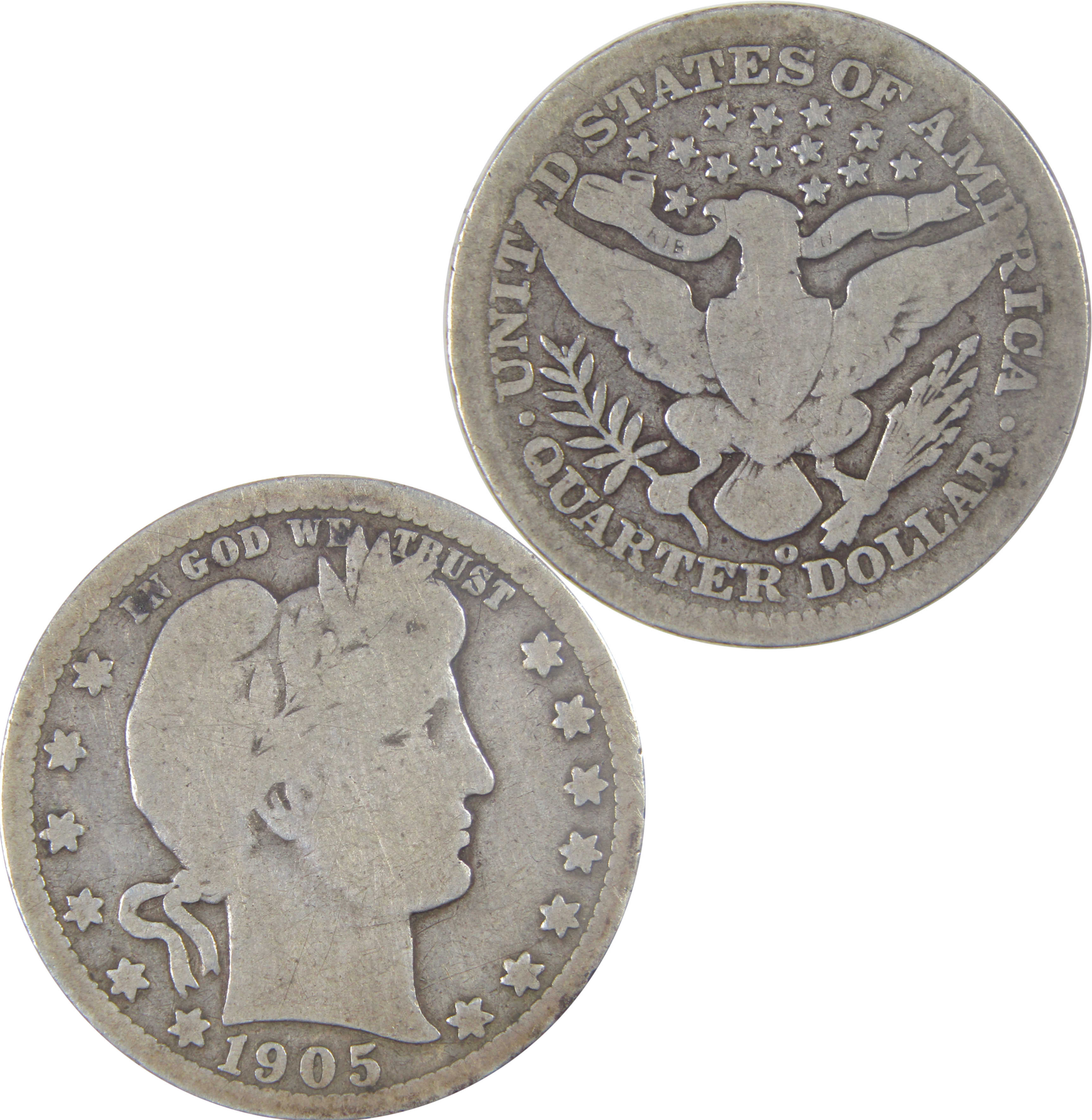 1905 O Barber Quarter G Good Silver 25c Coin SKU:I17058