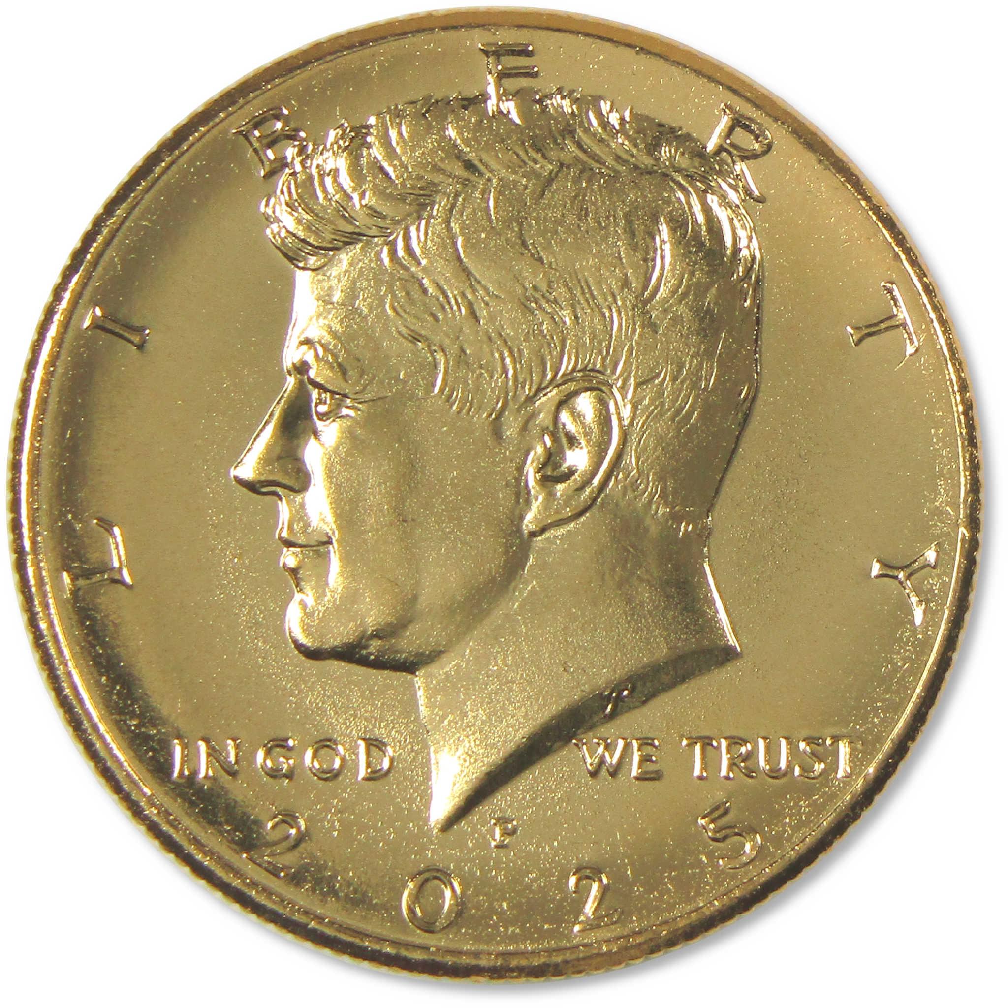 2025 Gold-Plated Kennedy Half Dollar Clad 50c Coin Collectible