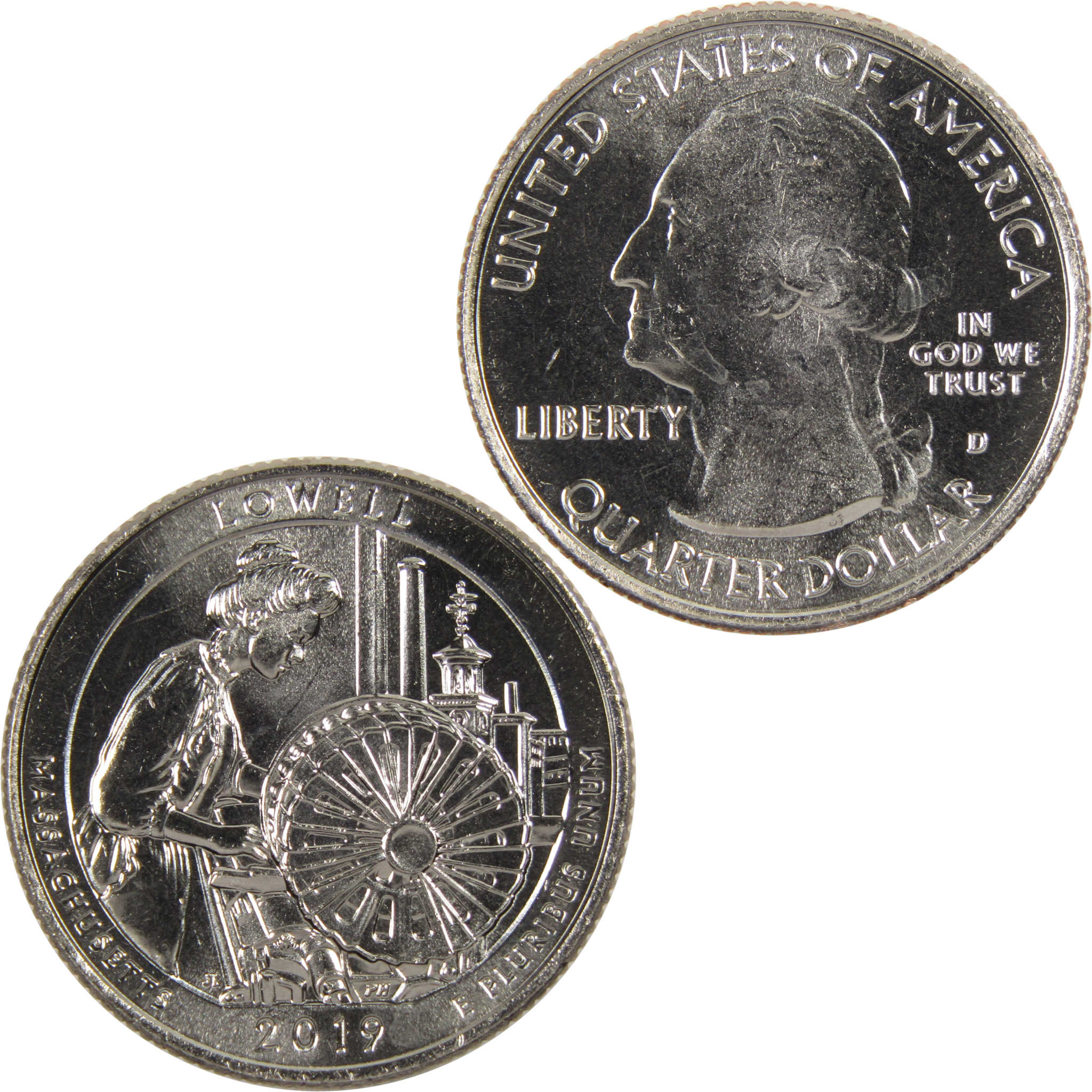 2019 D Lowell NHP National Park Quarter BU Uncirculated Clad 25c Coin