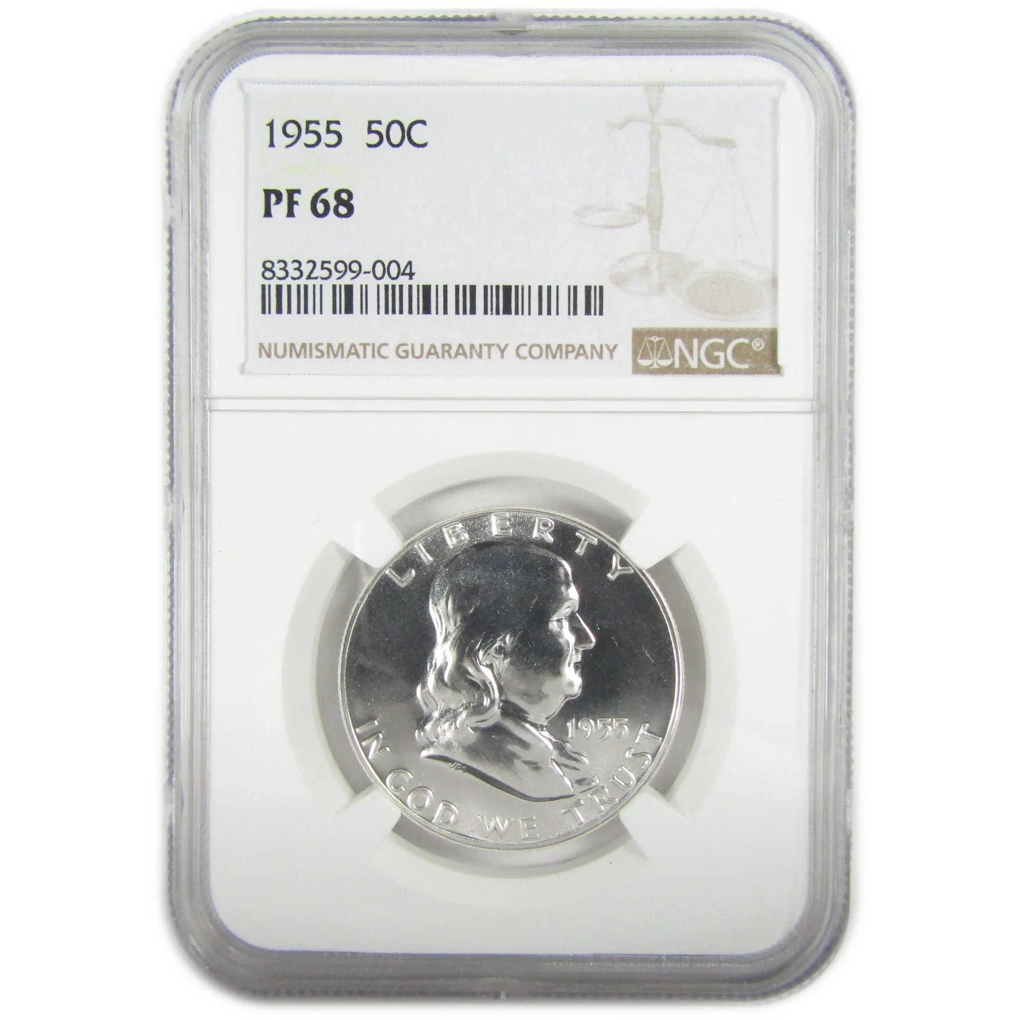1955 Franklin Silver Half Dollar PF 68 NGC Proof 50c Coin SKU:I27405