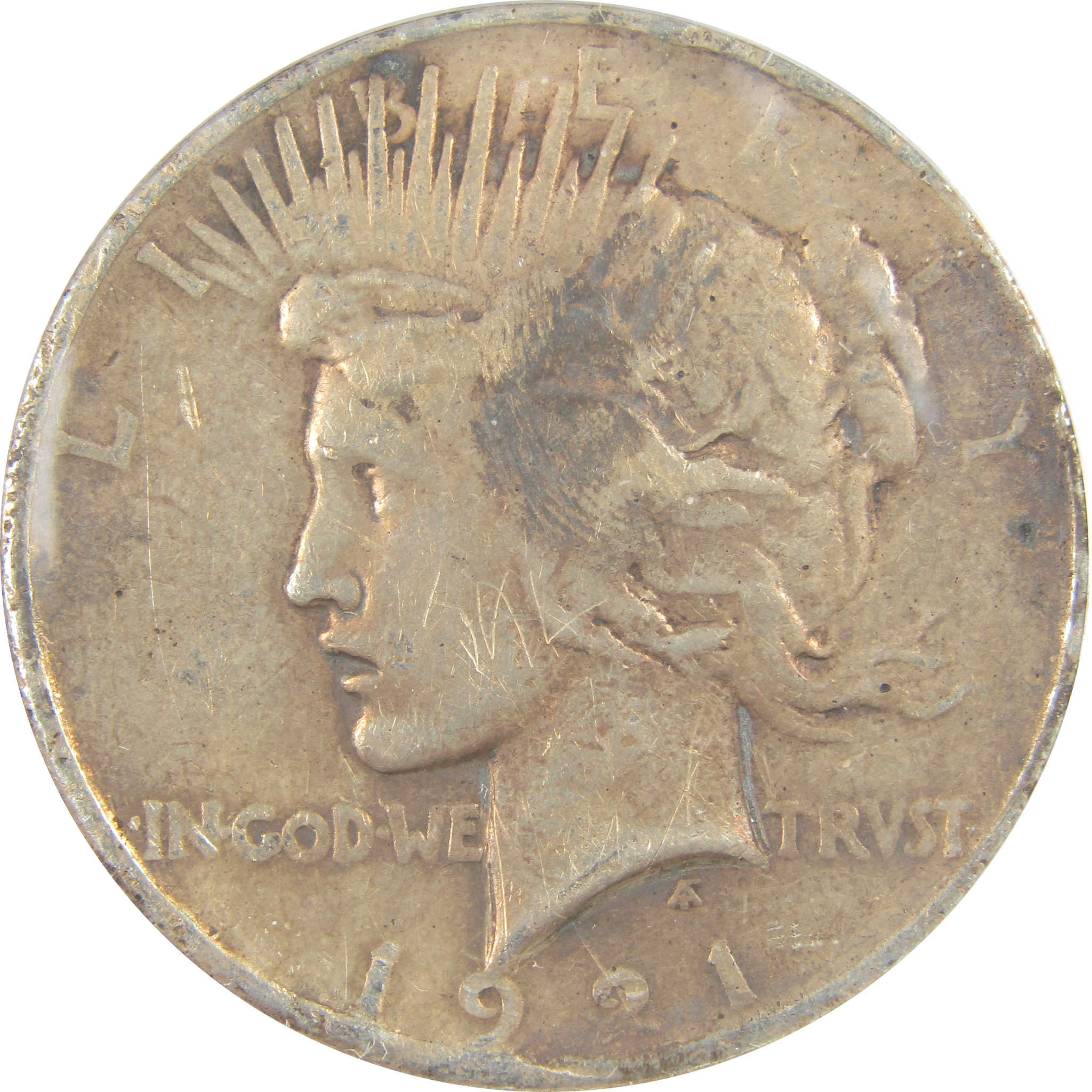 1921 High Relief Peace Dollar VF 20 Details ANACS Silver SKU:I21363