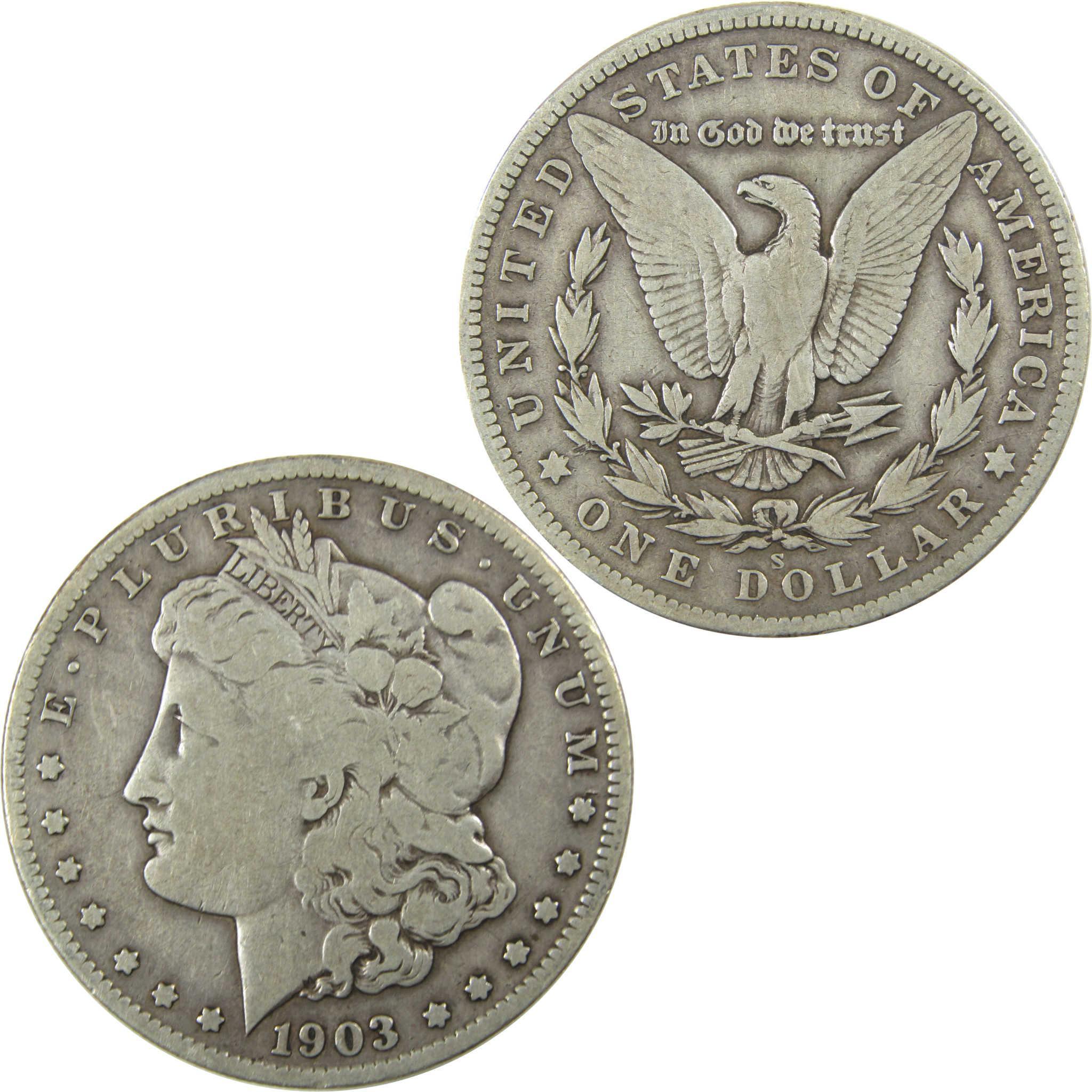 1903 S Morgan Silver Dollar VG Very Good $1 Coin SKU:I24983 - Morgan coin - Morgan silver dollar - Morgan silver dollar for sale - Profile Coins & Collectibles