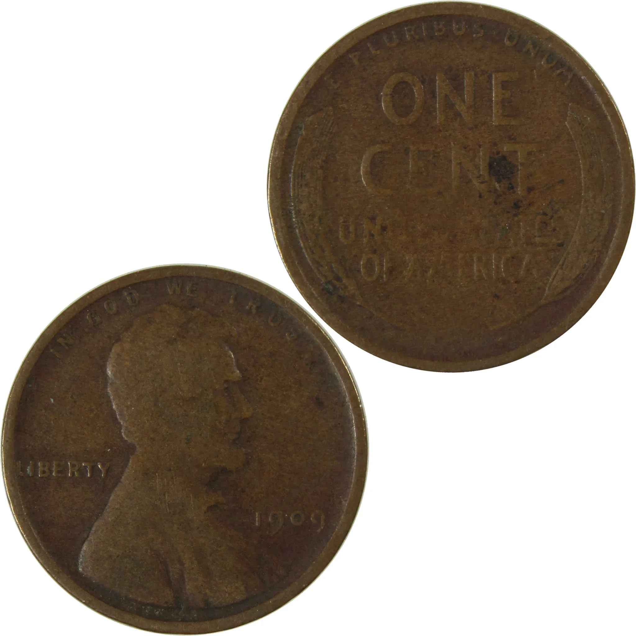 1909 Lincoln Wheat Cent F Fine Penny 1c Coin Collectible SKU:I26755