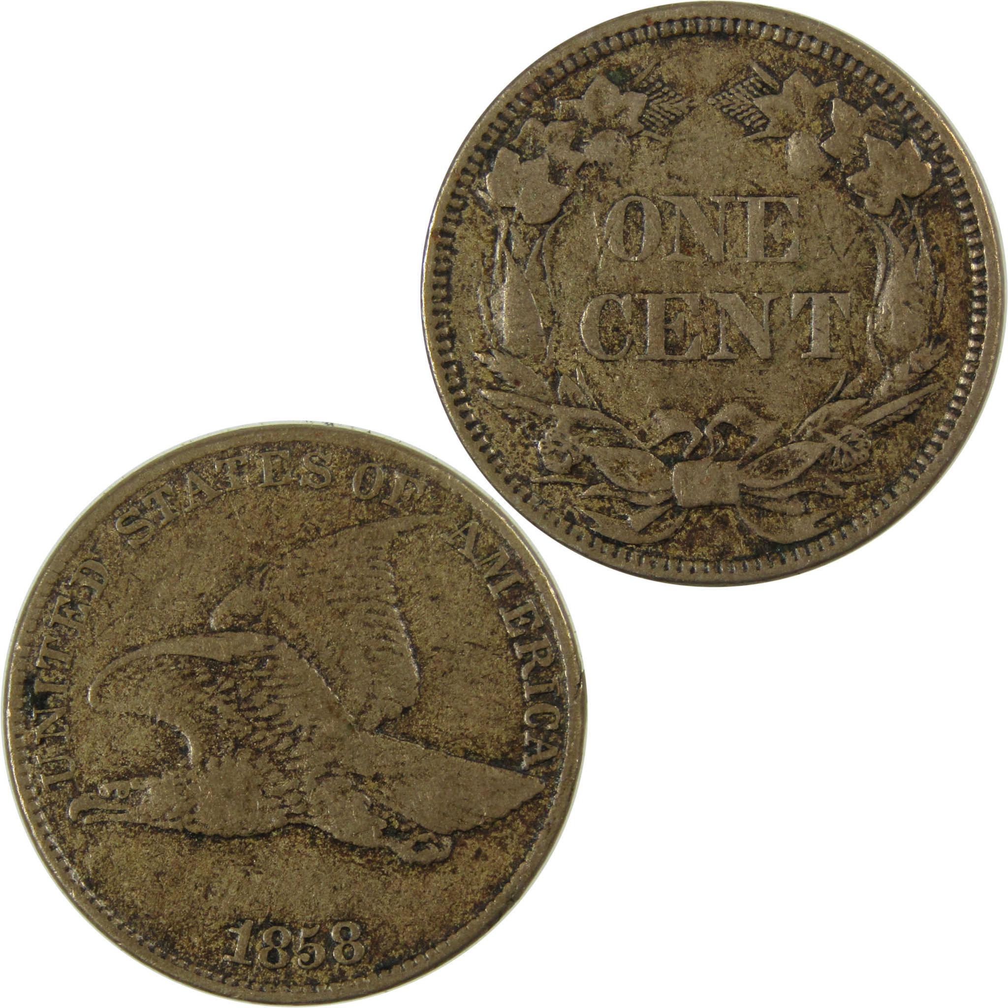 1858 Large Letters Flying Eagle Cent VF Very Fine Penny SKU:I26596