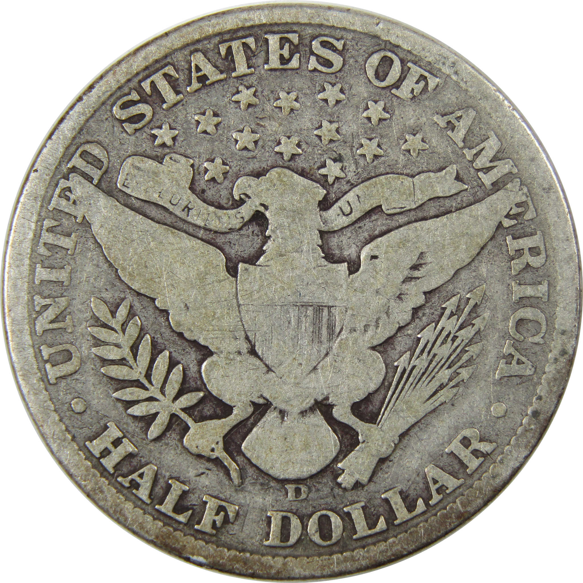 1907 D Barber Half Dollar G Good Silver 50c Coin SKU:I23919