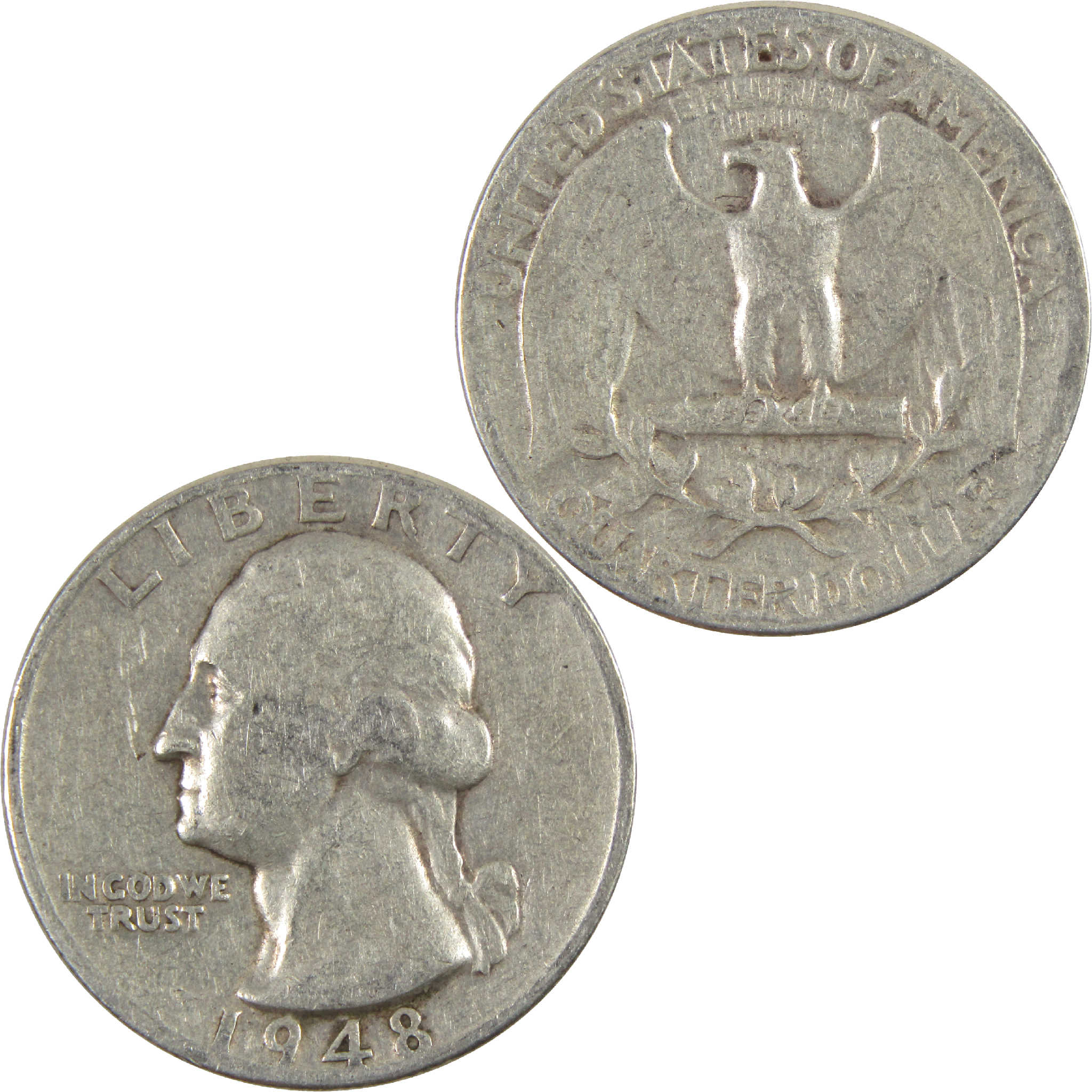 1948 Washington Quarter VG Very Good Silver 25c Coin