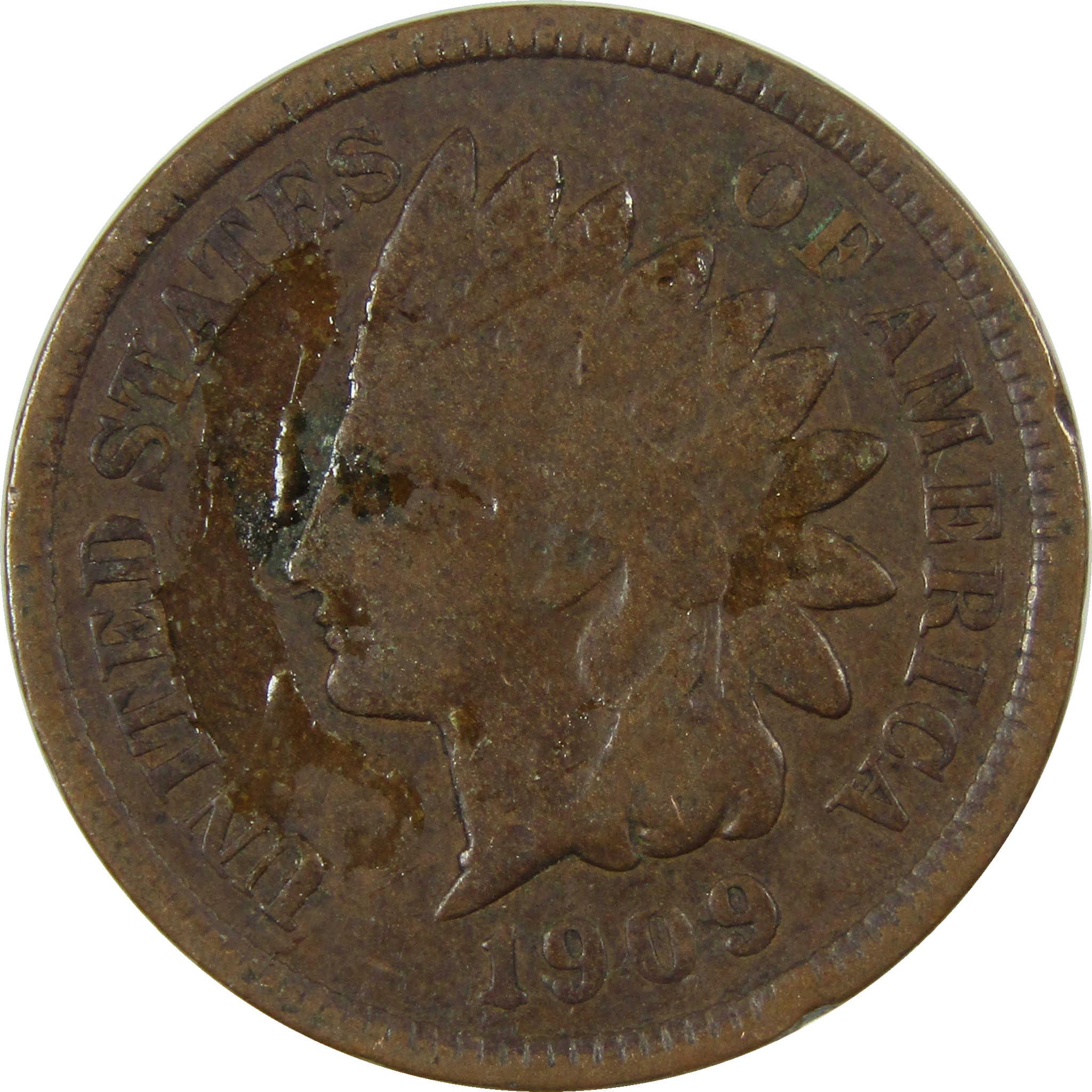 1909 Indian Head Cent G Good Penny 1c Coin SKU:I27045
