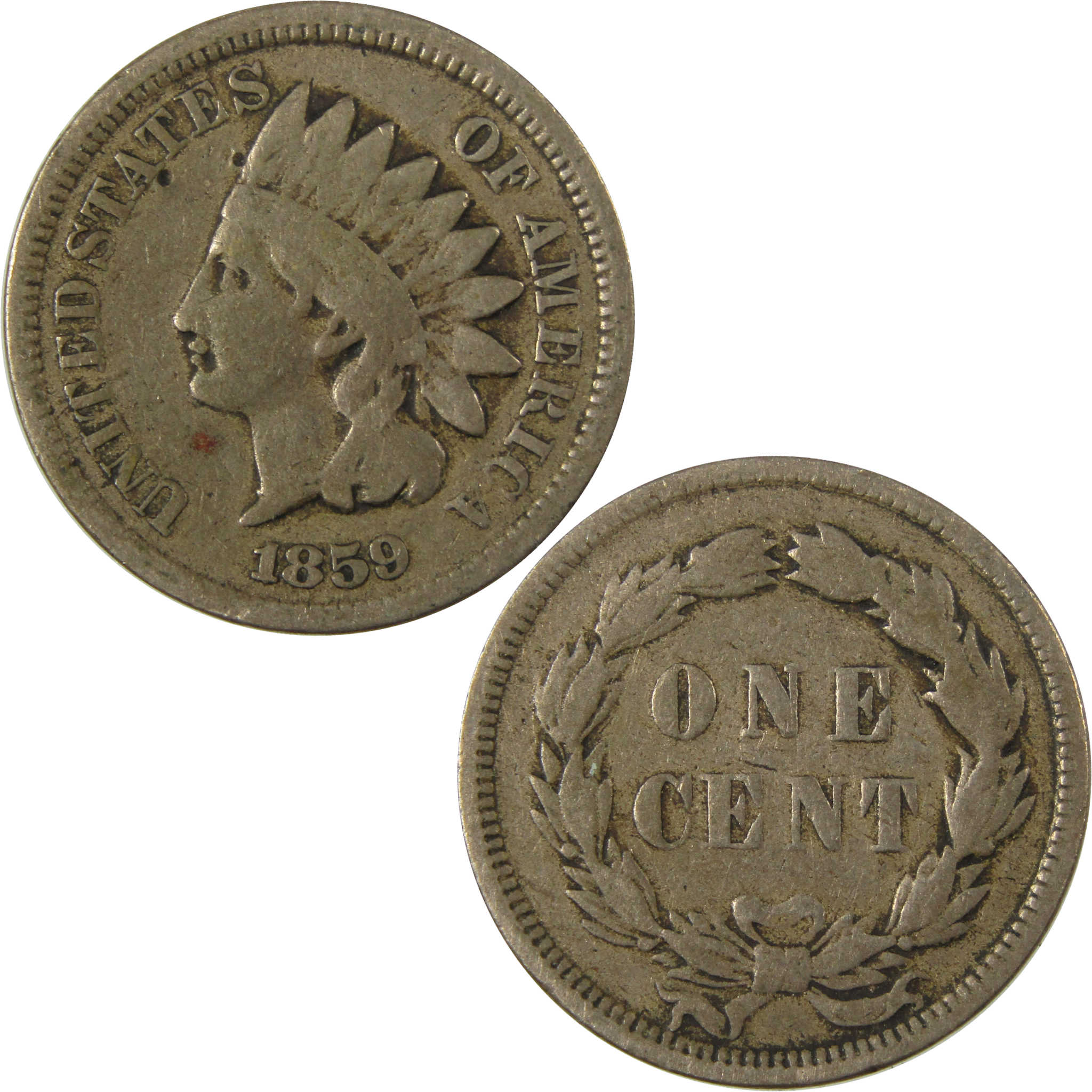 1859 Indian Head Cent G Good Penny 1c Coin SKU:I27002