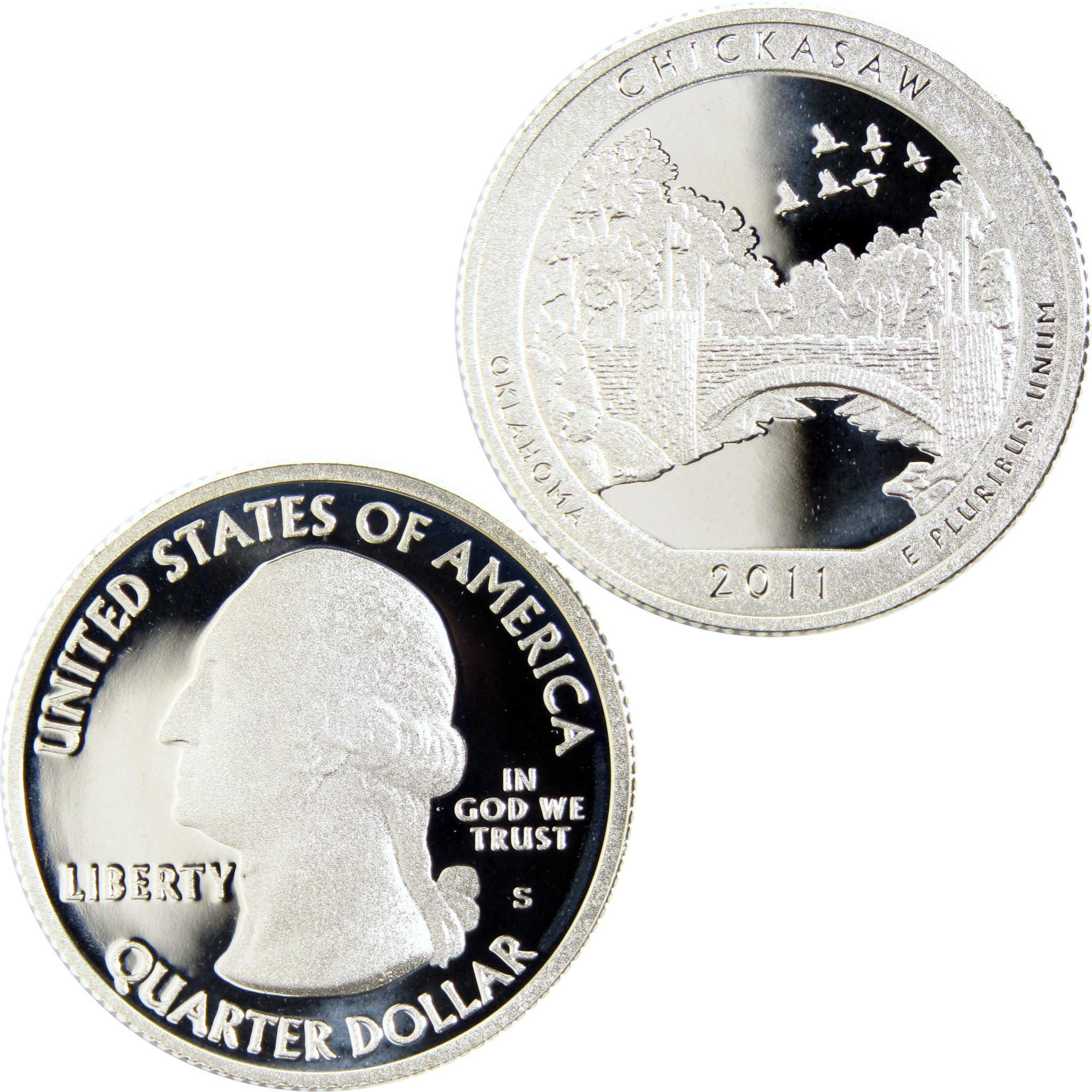 2011 Chickasaw Oklahoma quarter dollar coin, proof finish, US collectible coin