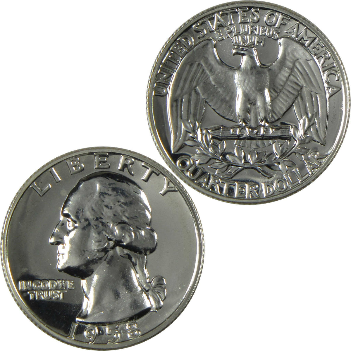 1958 Washington Silver Quarter Proof 25c Coin Collectible