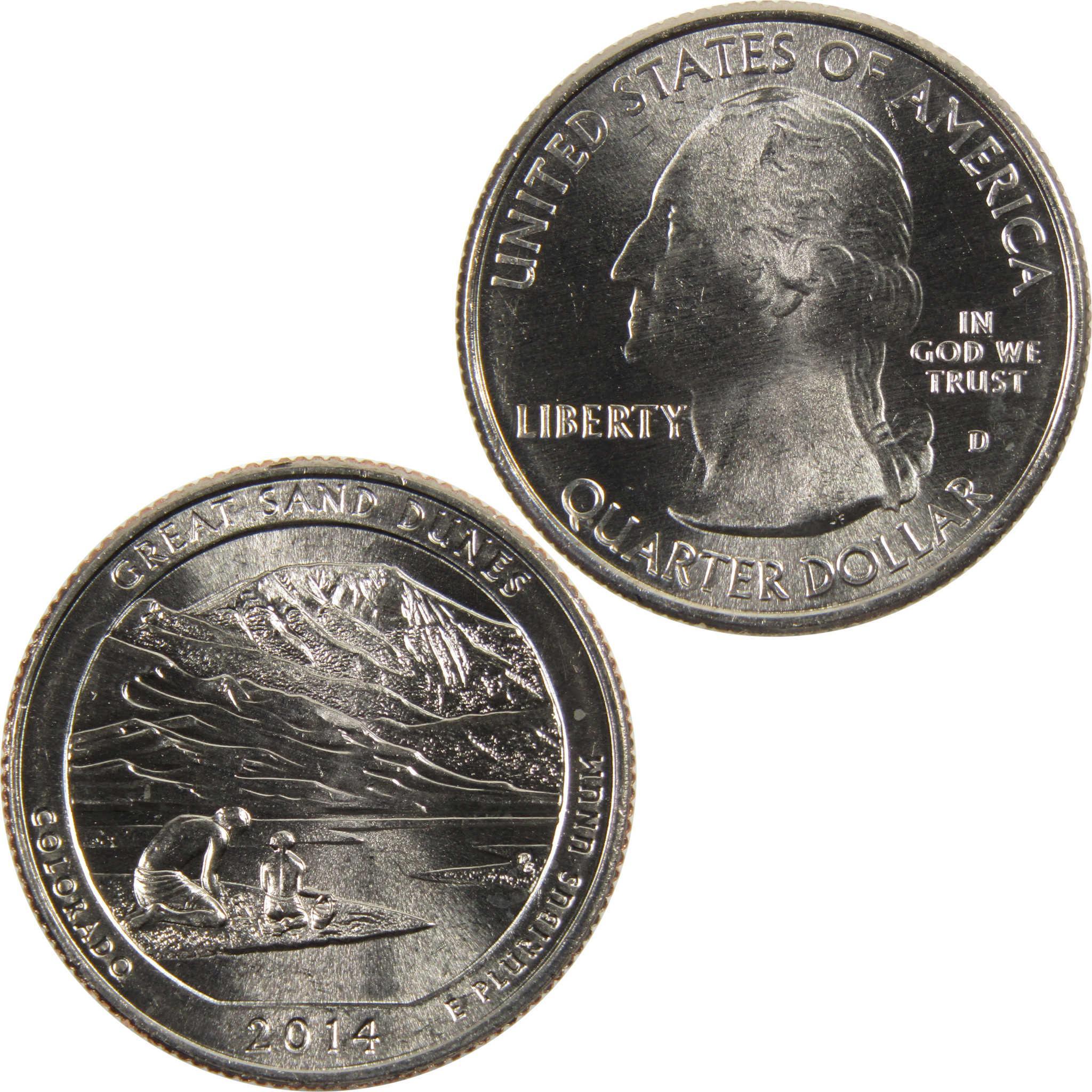 2014 D Great Sand Dunes National Park Quarter BU Uncirculated Clad 25c