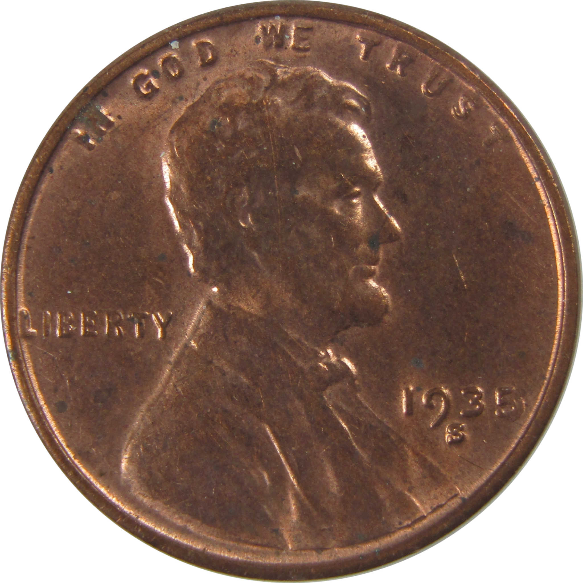 1935 S Lincoln Wheat Cent Uncirculated Mint State Penny SKU:I23758
