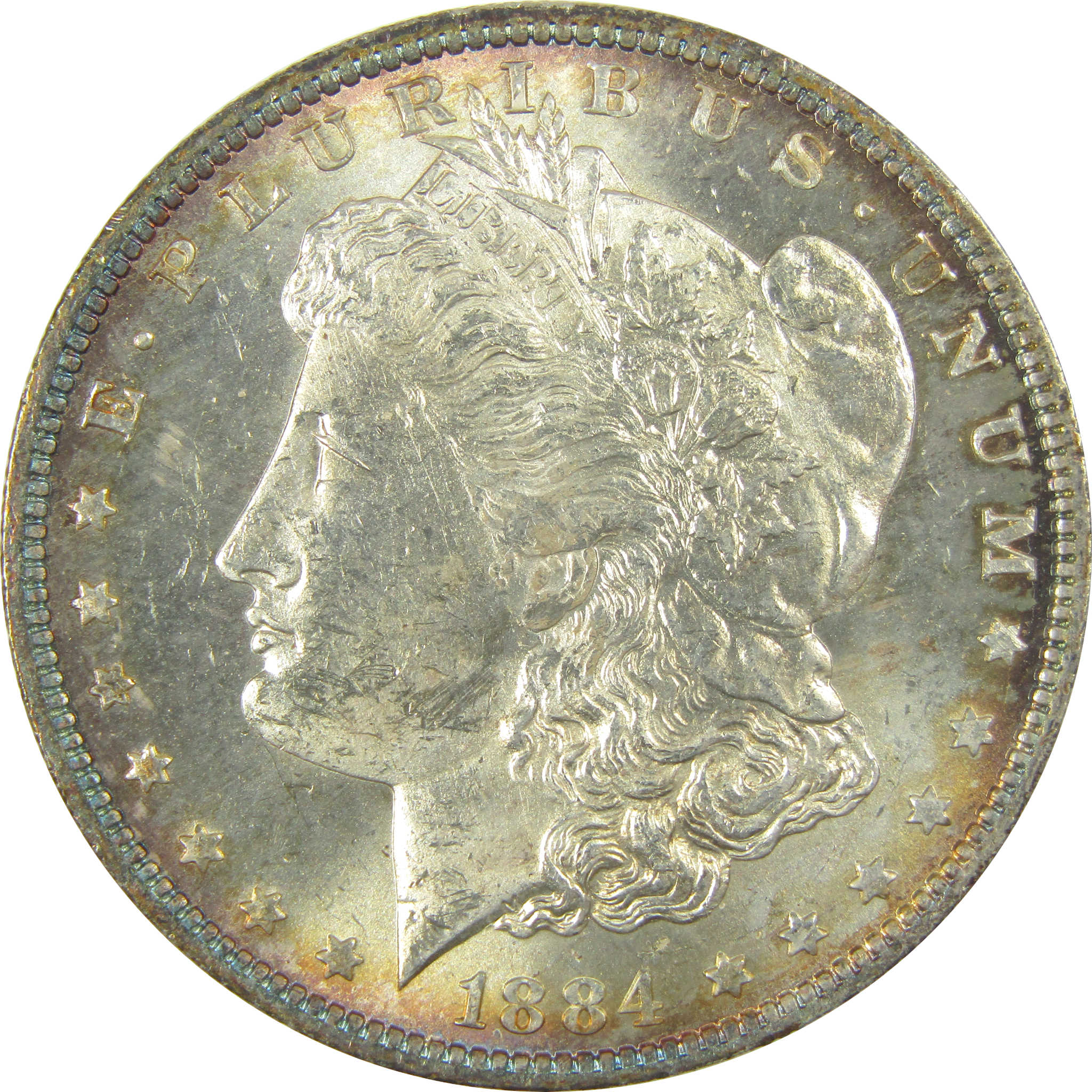 1884 O Morgan Dollar Uncirculated Silver $1 Coin Toned SKU:I19997