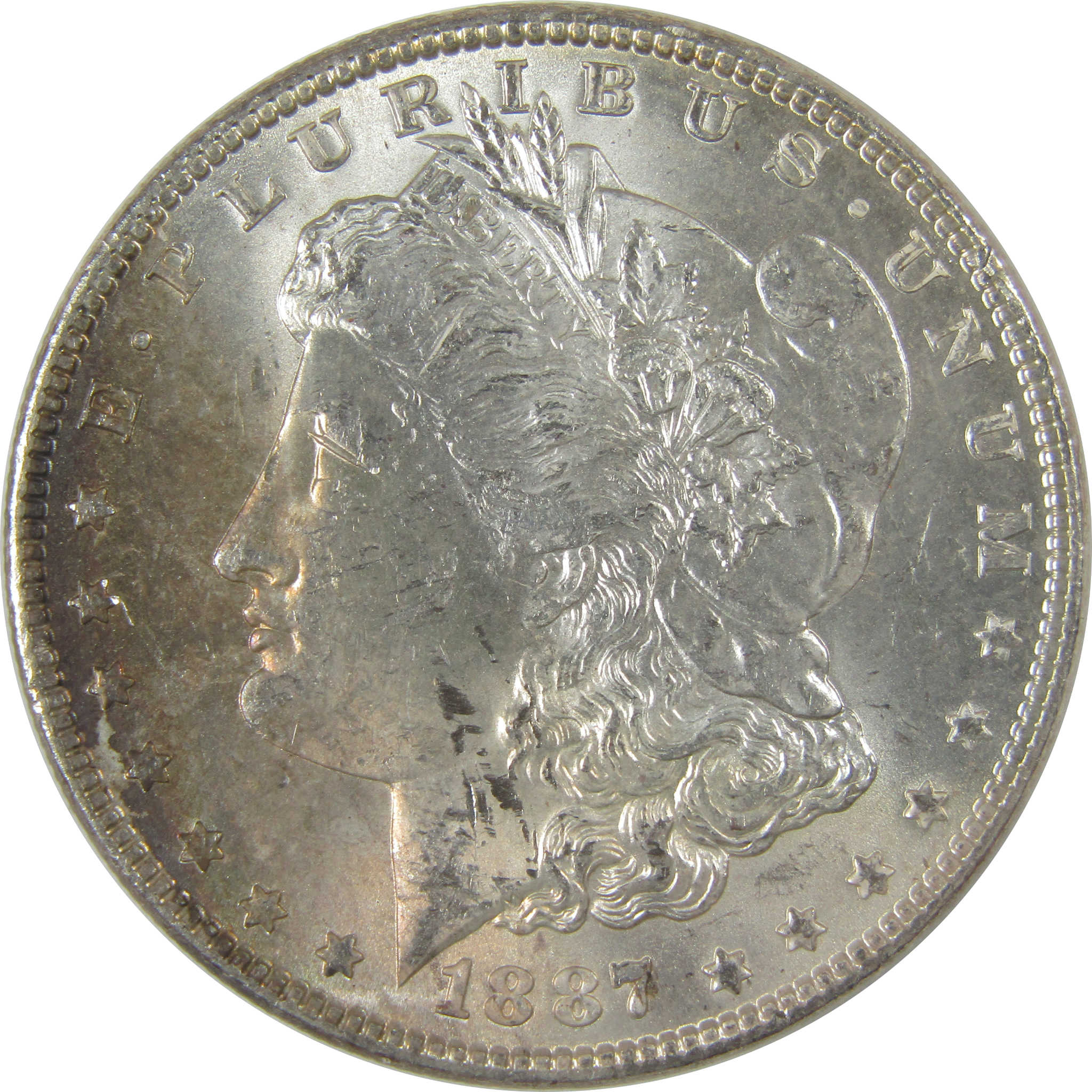 1887 Morgan Dollar Uncirculated Silver $1 Coin Toned SKU:I21039