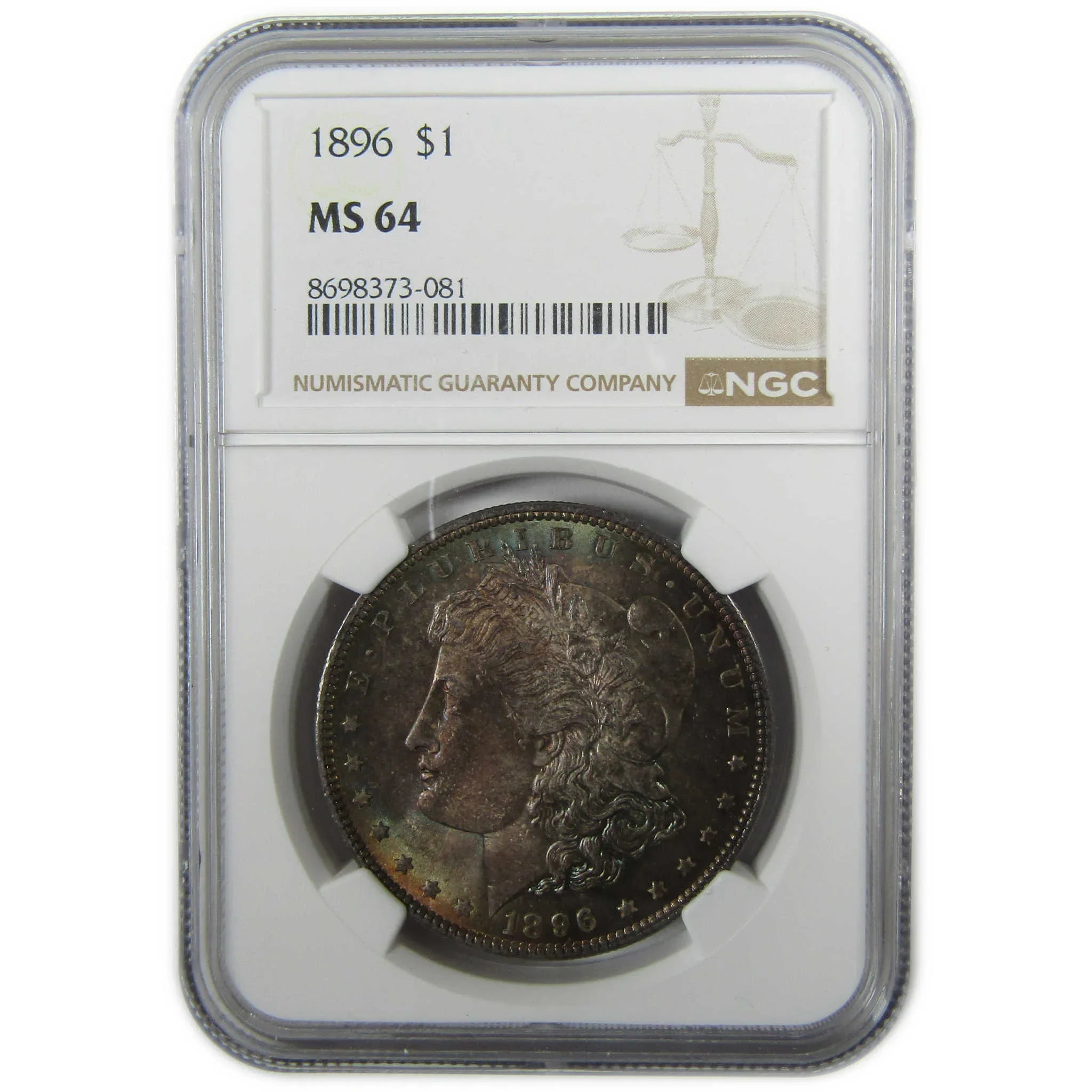 1896 Morgan Silver Dollar MS 64 NGC Uncirculated Toned SKU:I27894