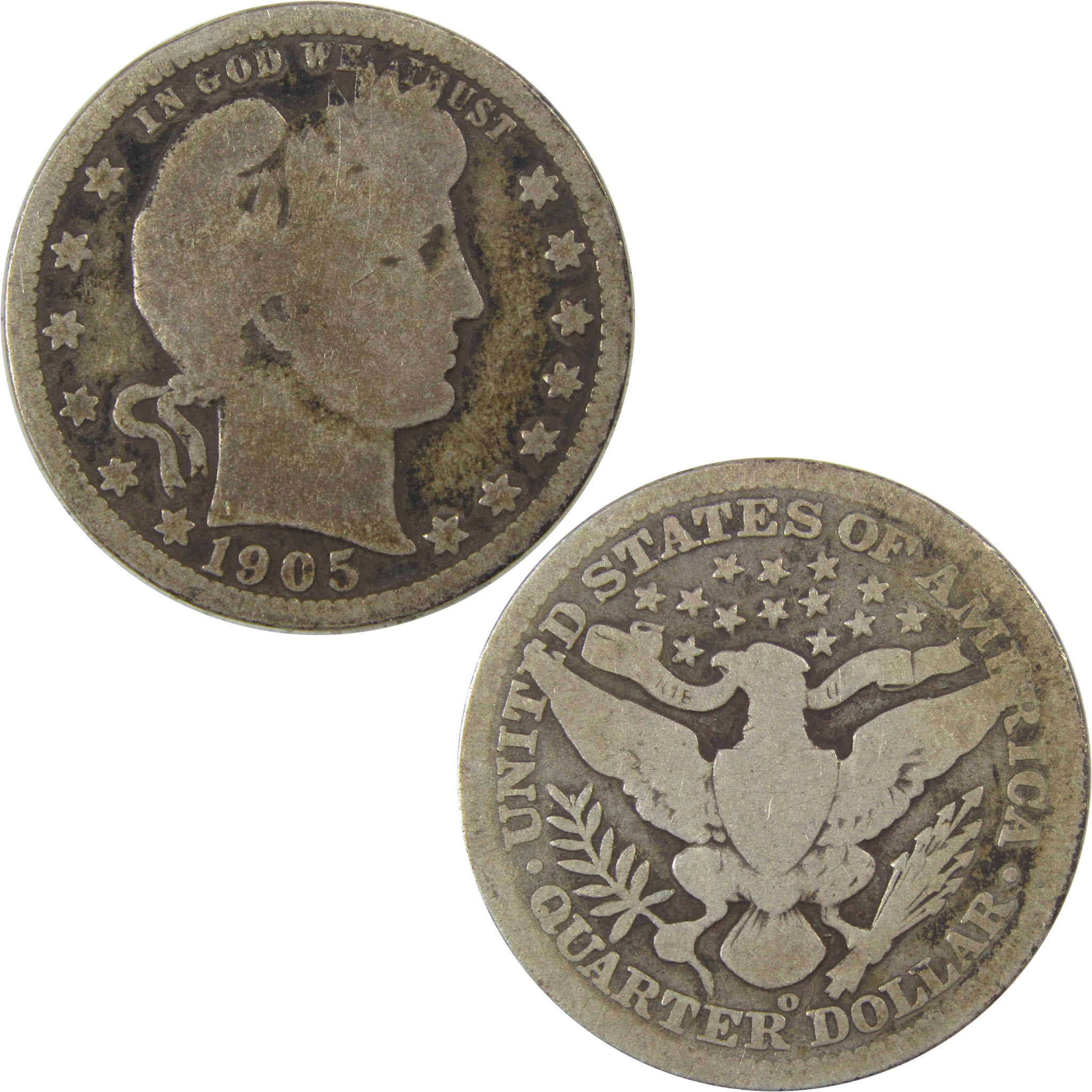 1905 O Barber Quarter G Good Silver 25c Coin SKU:I21819