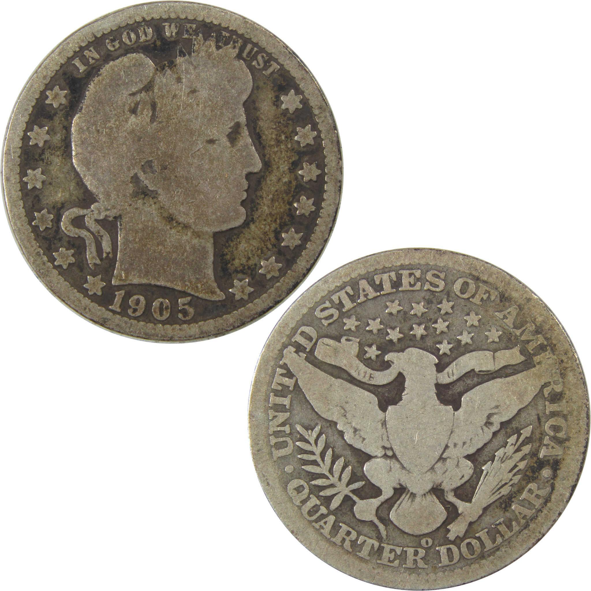 1905 O Barber Quarter G Good Silver 25c Coin SKU:I21819