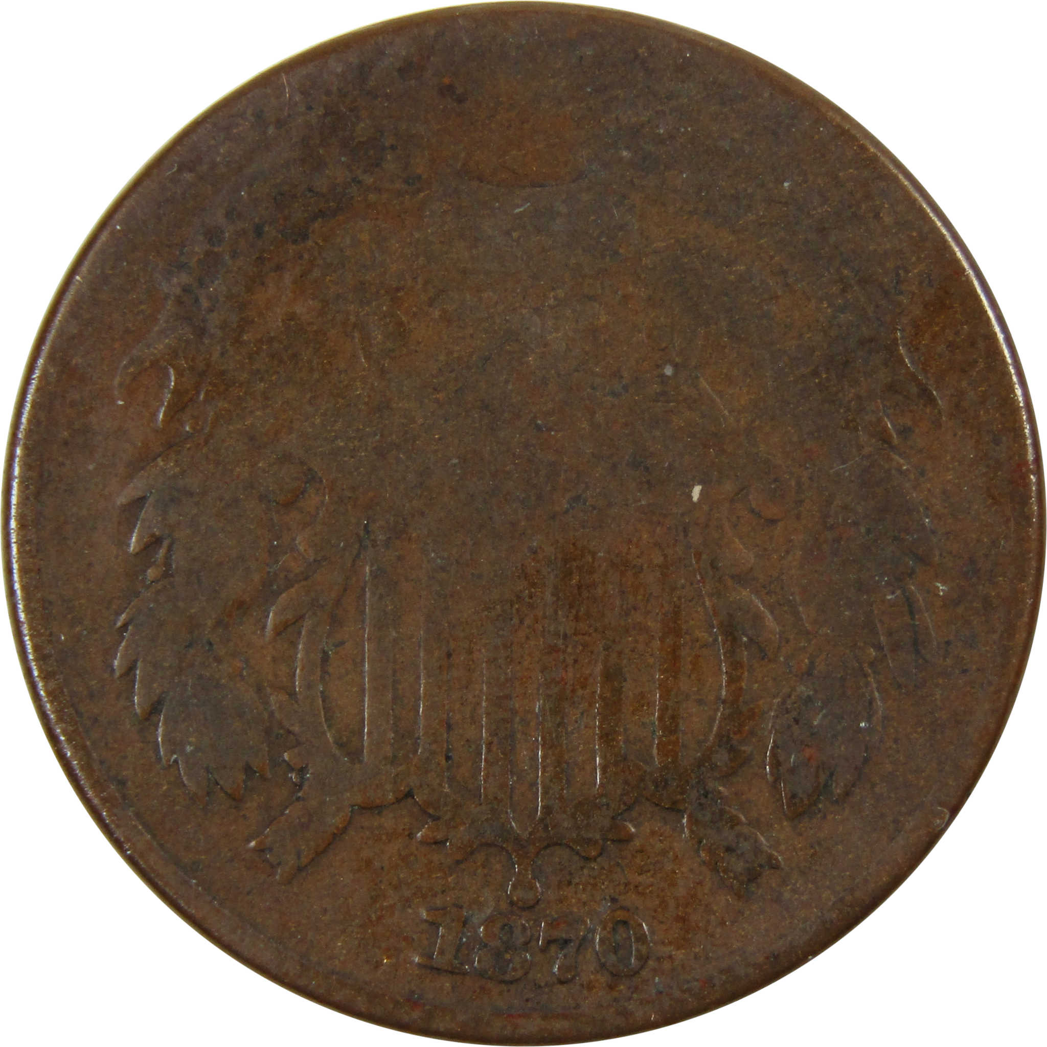 1870 Two Cent Piece AG About Good 2c Coin SKU:I7772
