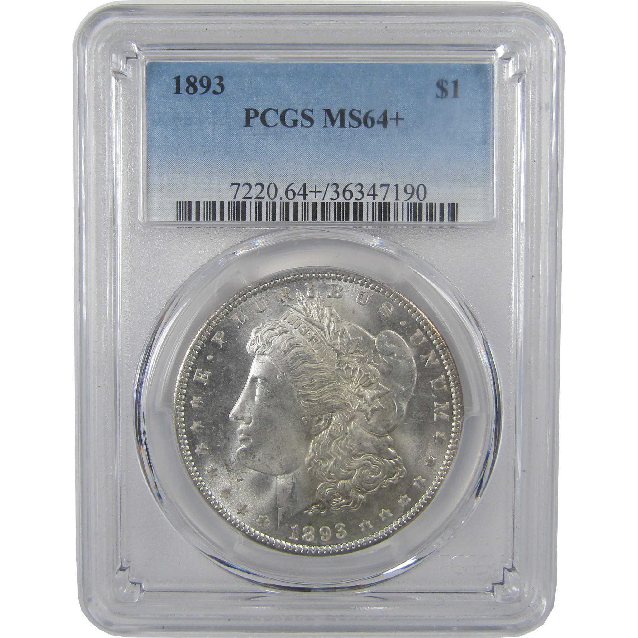 1893 Morgan Silver Dollar MS 64+ PCGS Uncirculated $1 Coin Collectible - Morgan coin - Morgan silver dollar - Morgan silver dollar for sale - Profile Coins & Collectibles