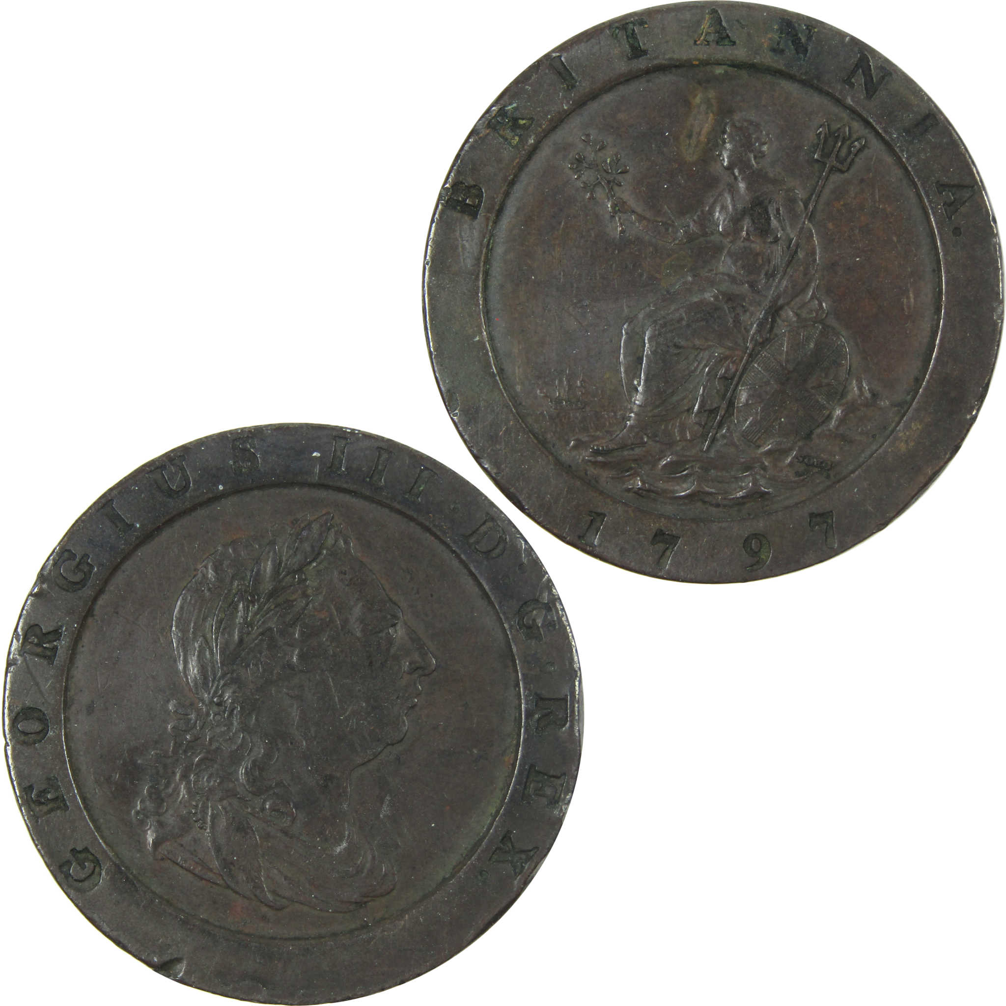 1797 UK George III Cartwheel 2 Pence Copper VF Very Fine SKU:CPC7252