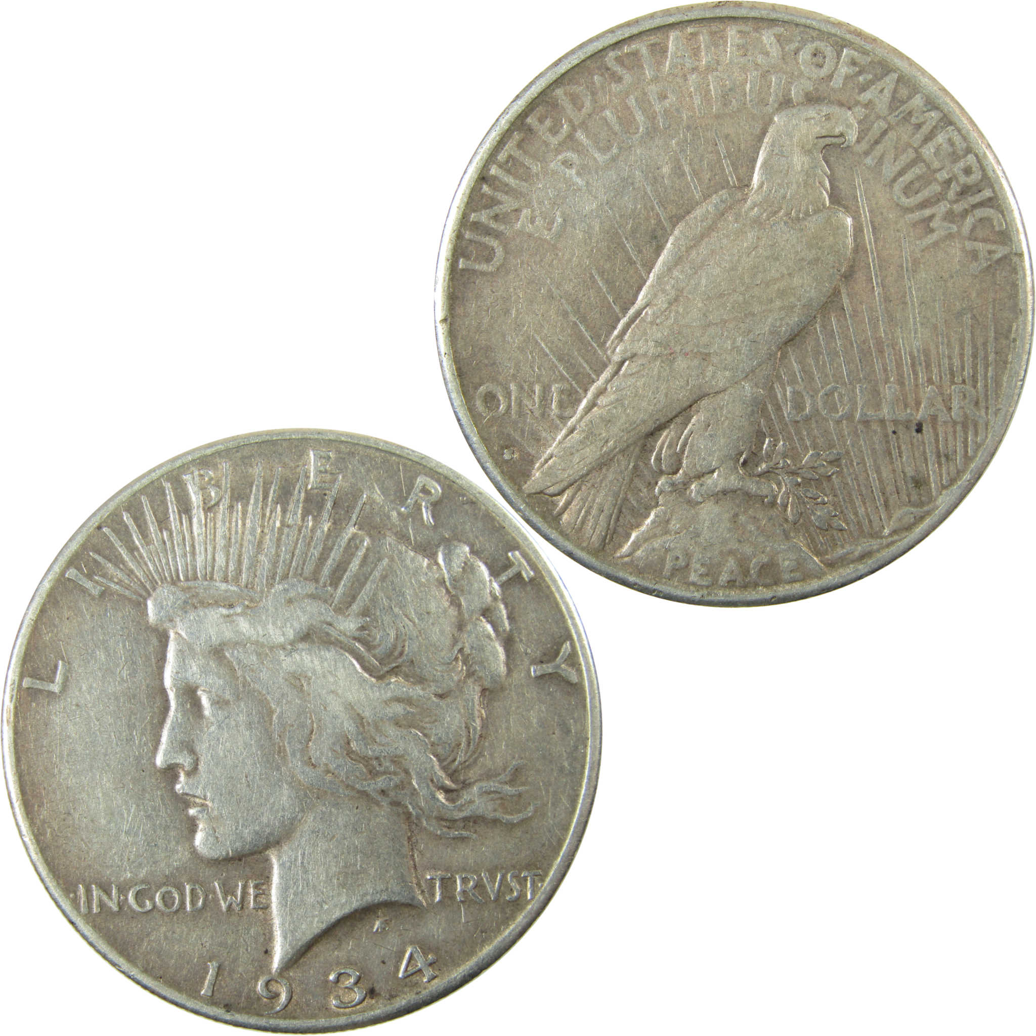 1934 S Peace Silver Dollar VF Very Fine Details $1 Coin SKU:I28322