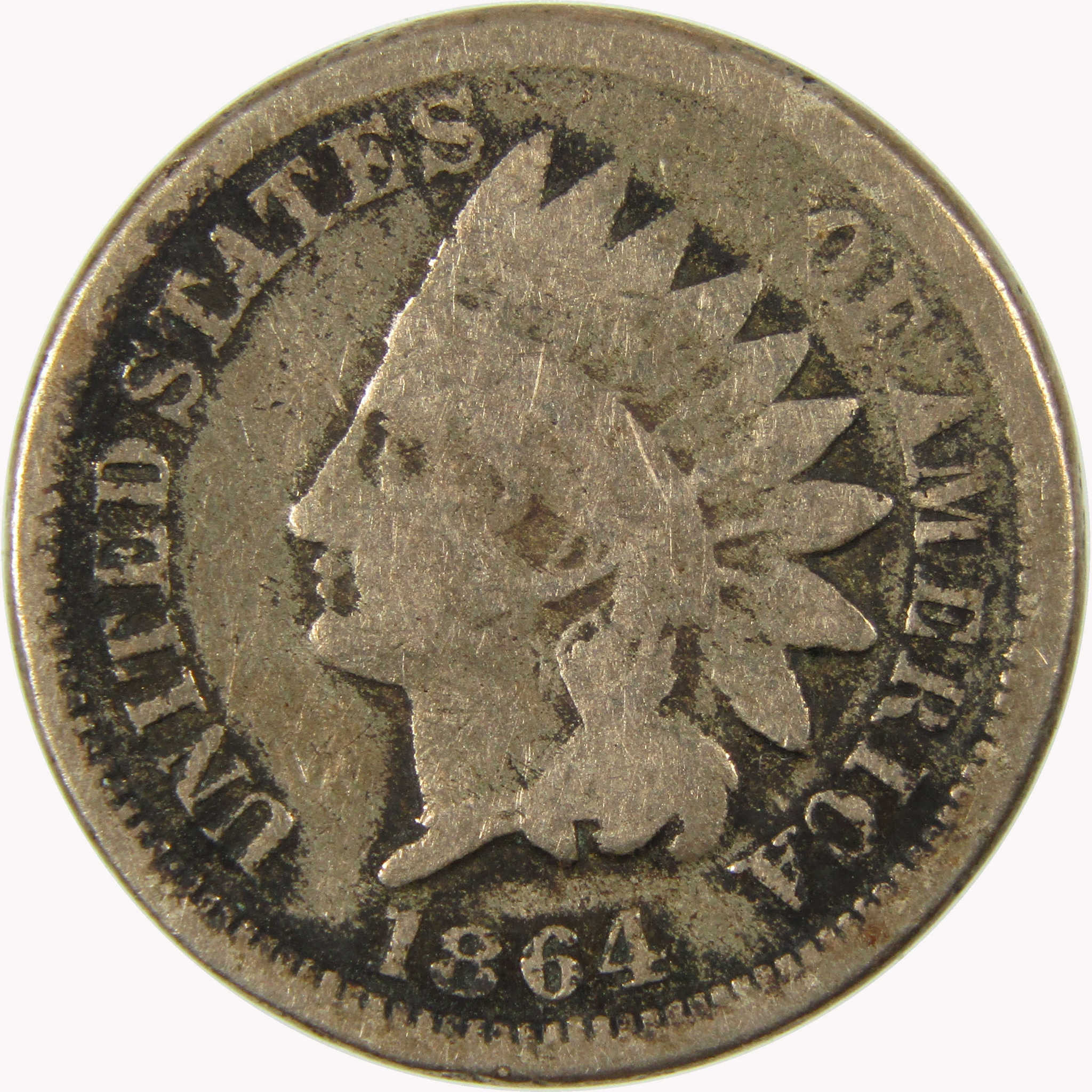 1864 Indian Head Copper-Nickel Cent G Good Penny 1c Coin SKU:CP1070