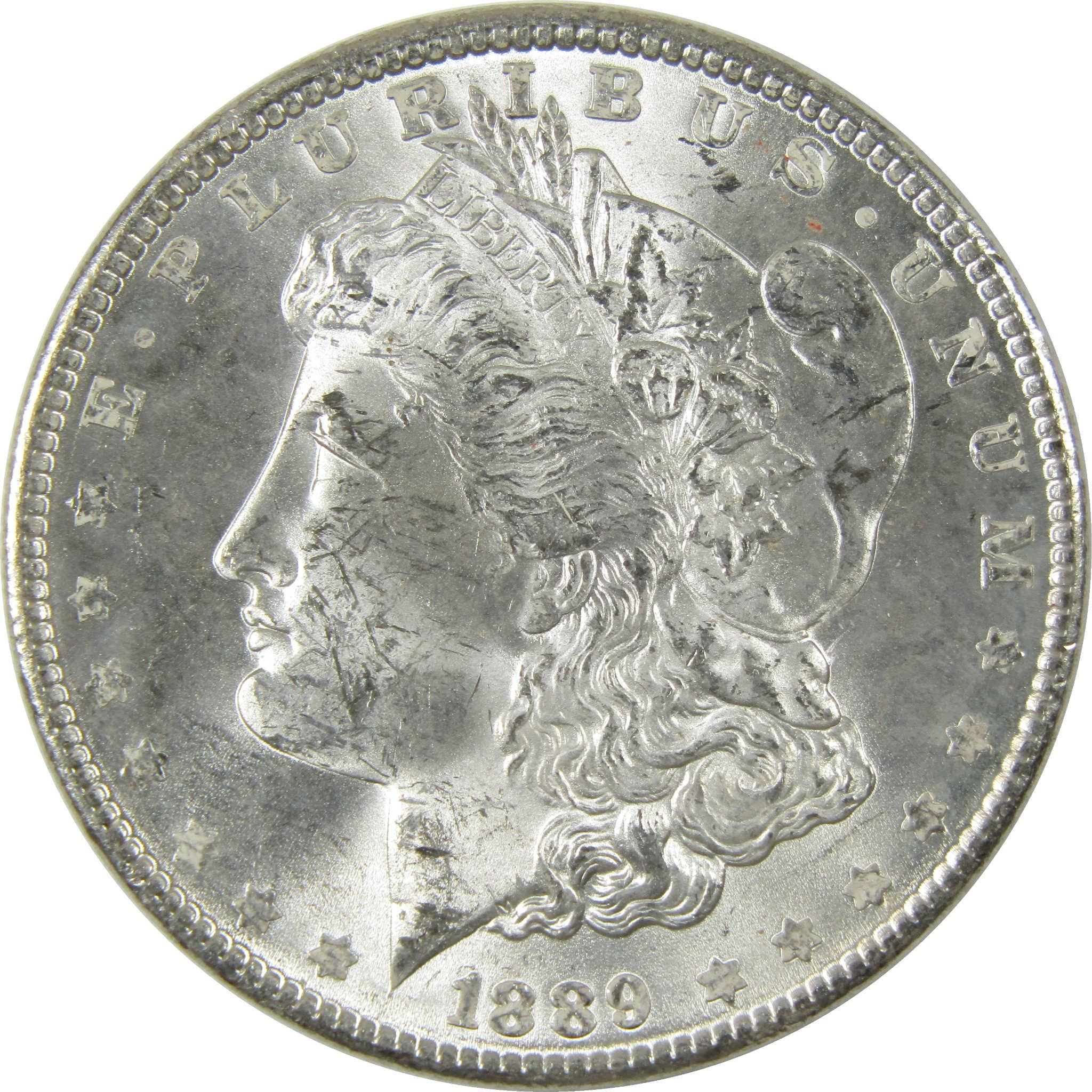 1889 Morgan Silver Dollar Uncirculated Mint State $1 Coin Collectible - Morgan coin - Morgan silver dollar - Morgan silver dollar for sale - Profile Coins & Collectibles
