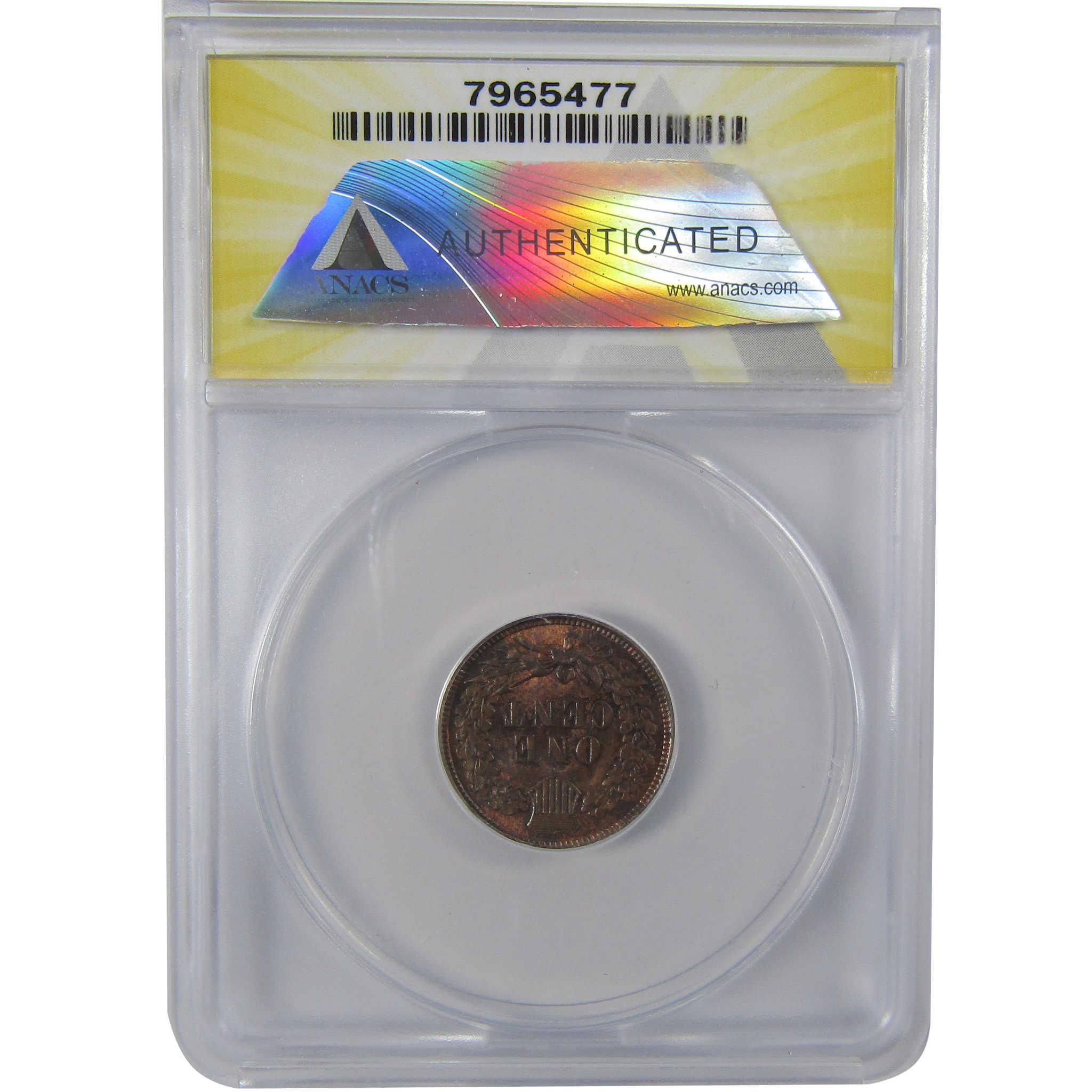1907 Indian Head Cent AU 58 Details ANACS Penny 1c Coin SKU:I25463