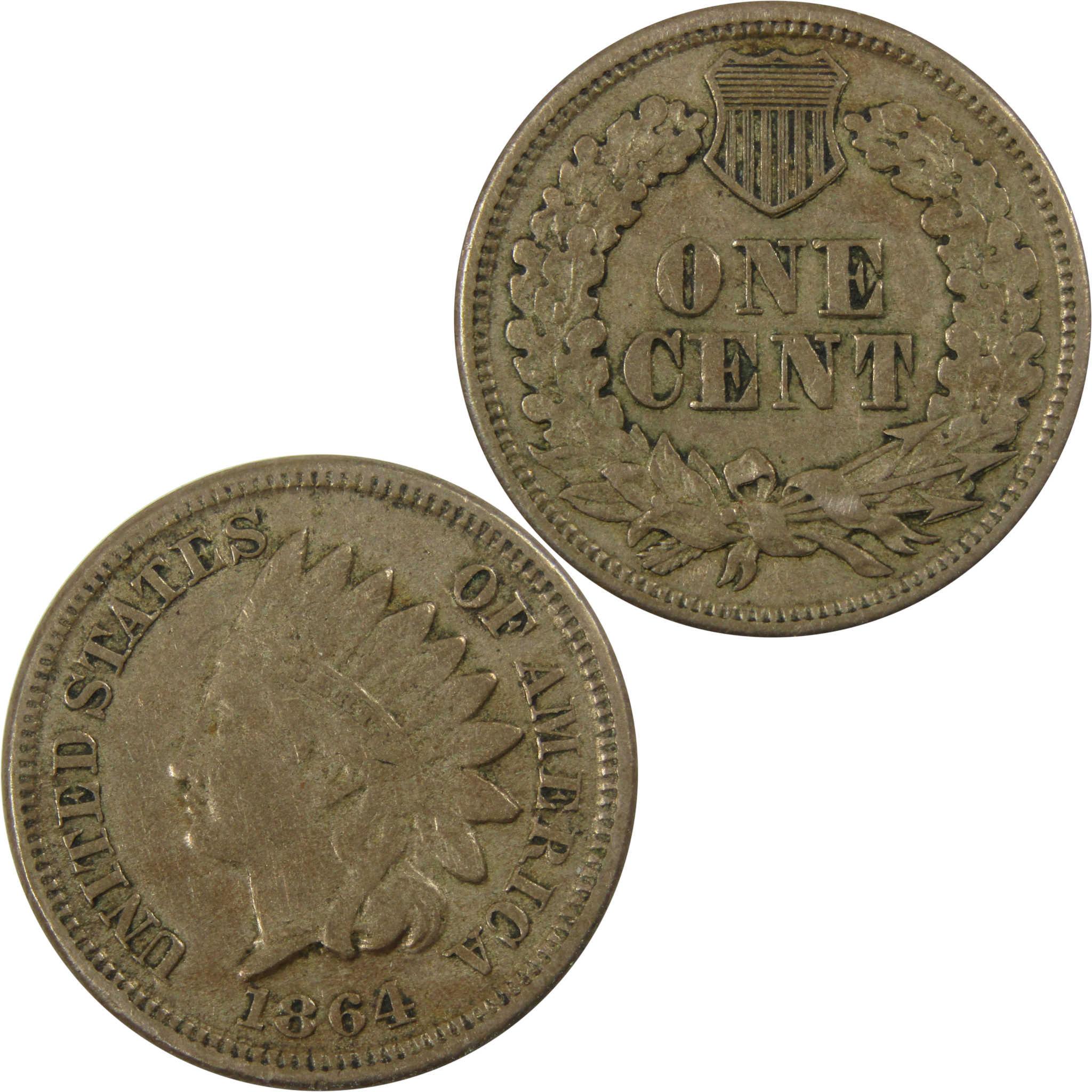 1864 Indian Head Copper-Nickel Cent XF EF Extremely Fine SKU:CP1141