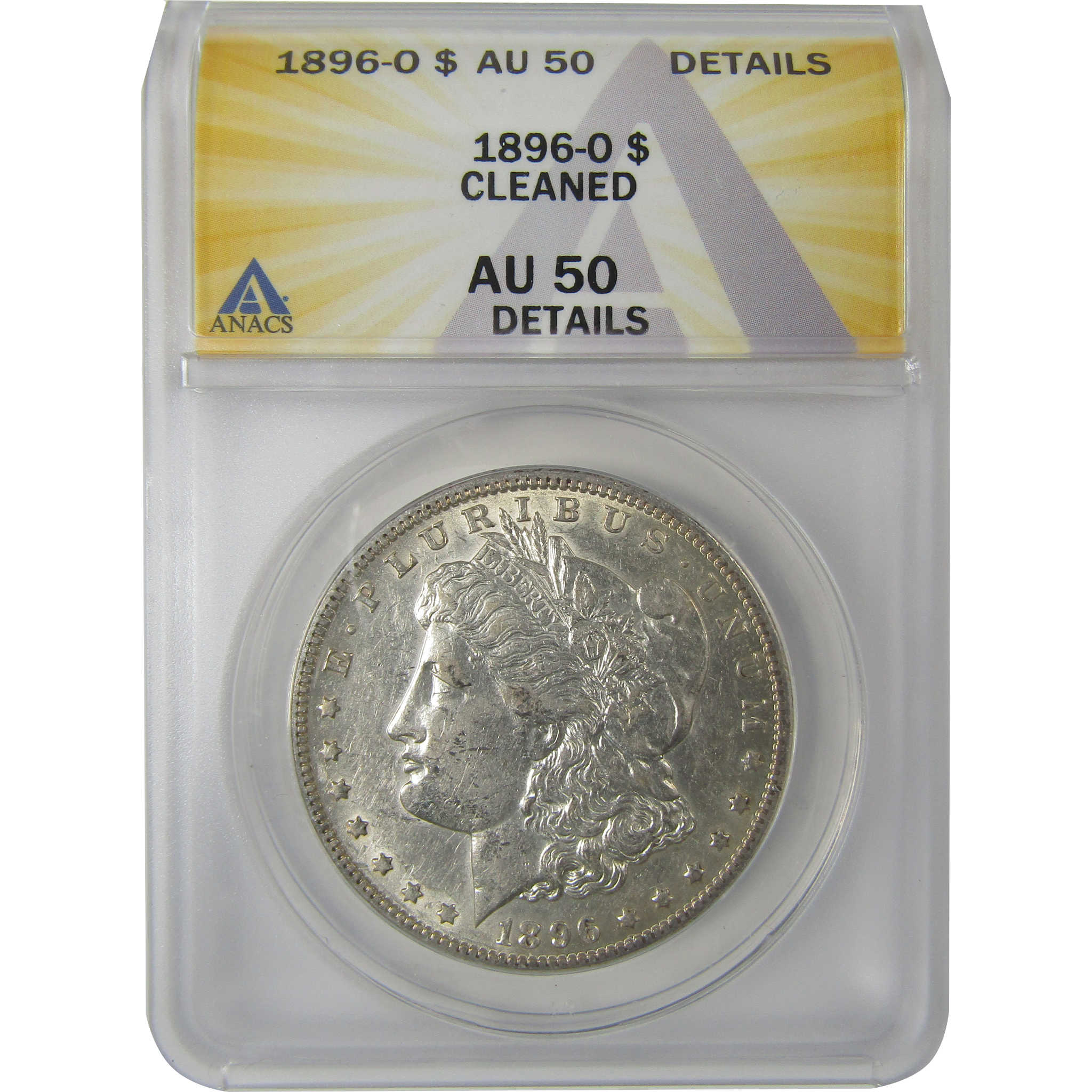 1896 O Morgan Dollar AU 50 Details ANACS Silver $1 Coin SKU:I18952 - Morgan coin - Morgan silver dollar - Morgan silver dollar for sale - Profile Coins & Collectibles