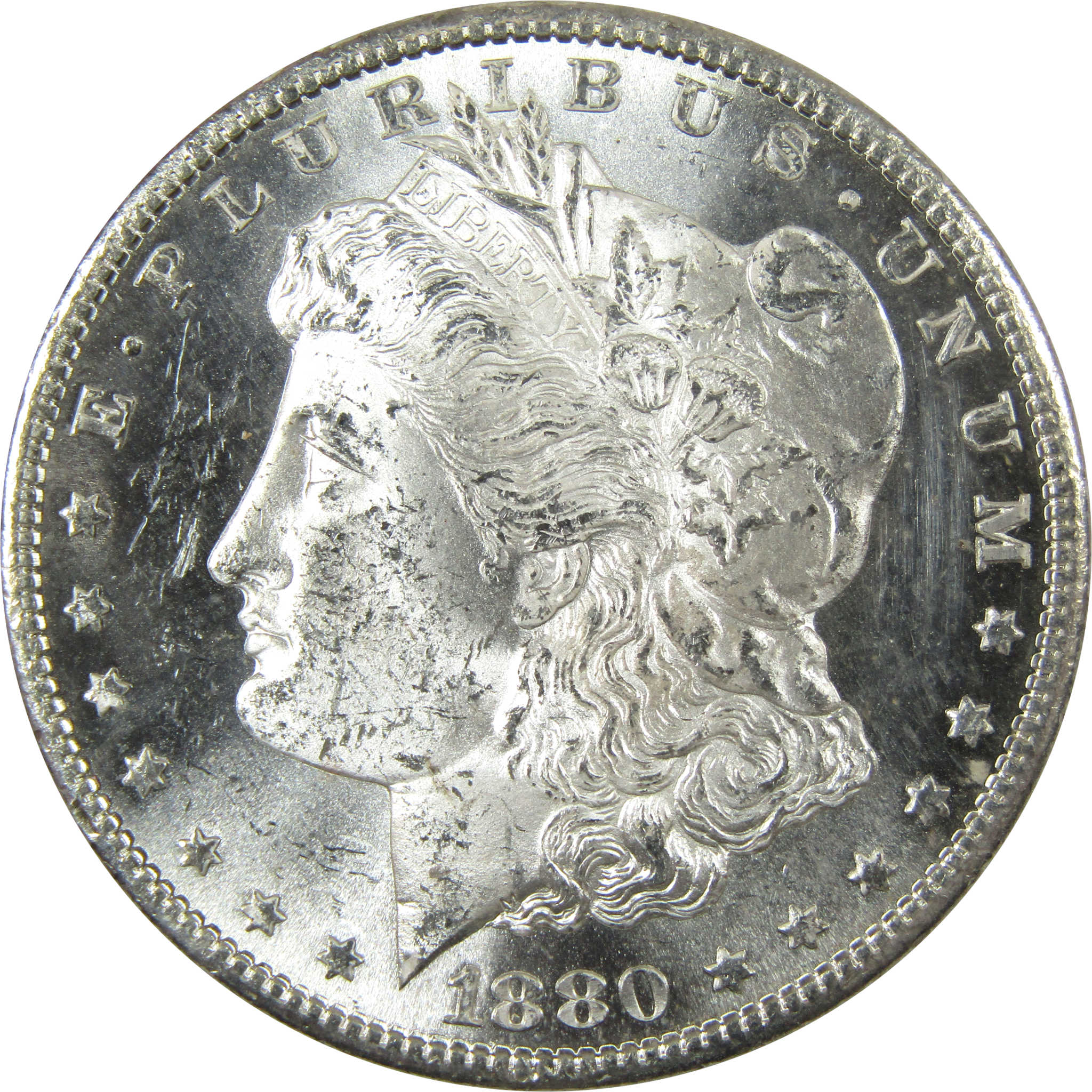 1880 S Morgan Silver Dollar Uncirculated Mint State $1 Coin SKU:I24758 - Morgan coin - Morgan silver dollar - Morgan silver dollar for sale - Profile Coins & Collectibles