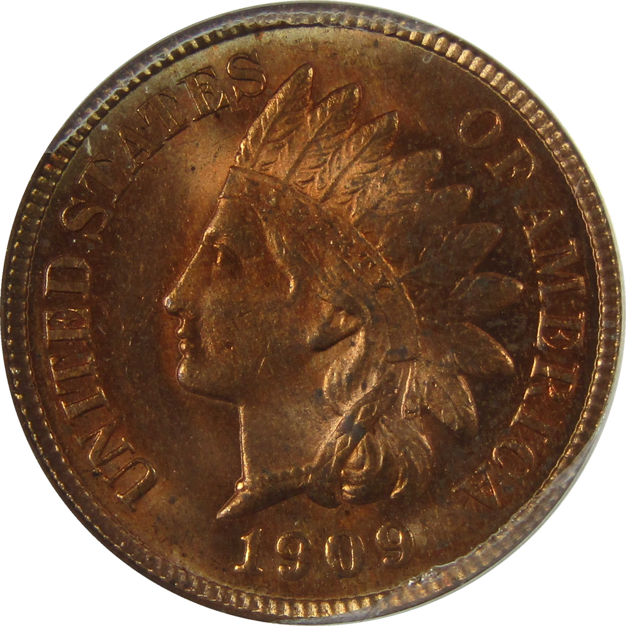 1909 Indian Head Cent MS 62 RB ANACS Uncirculated Penny SKU:I28315